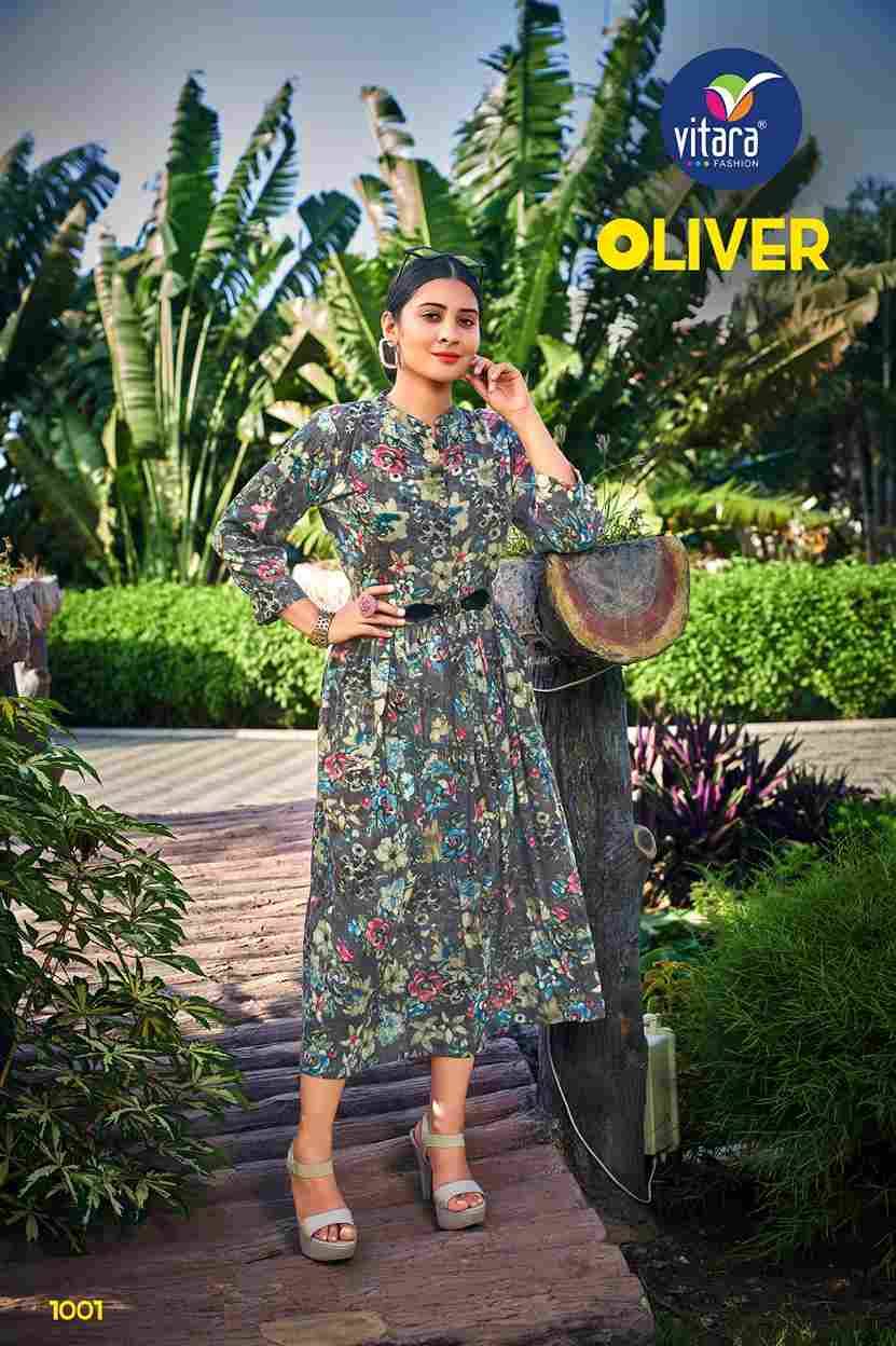 Oliver By Vitara 1001 To 1003 Series Designer Stylish Fancy Colorful Beautiful Party Wear & Ethnic Wear Collection Rayon Print Kurtis At Wholesale Price