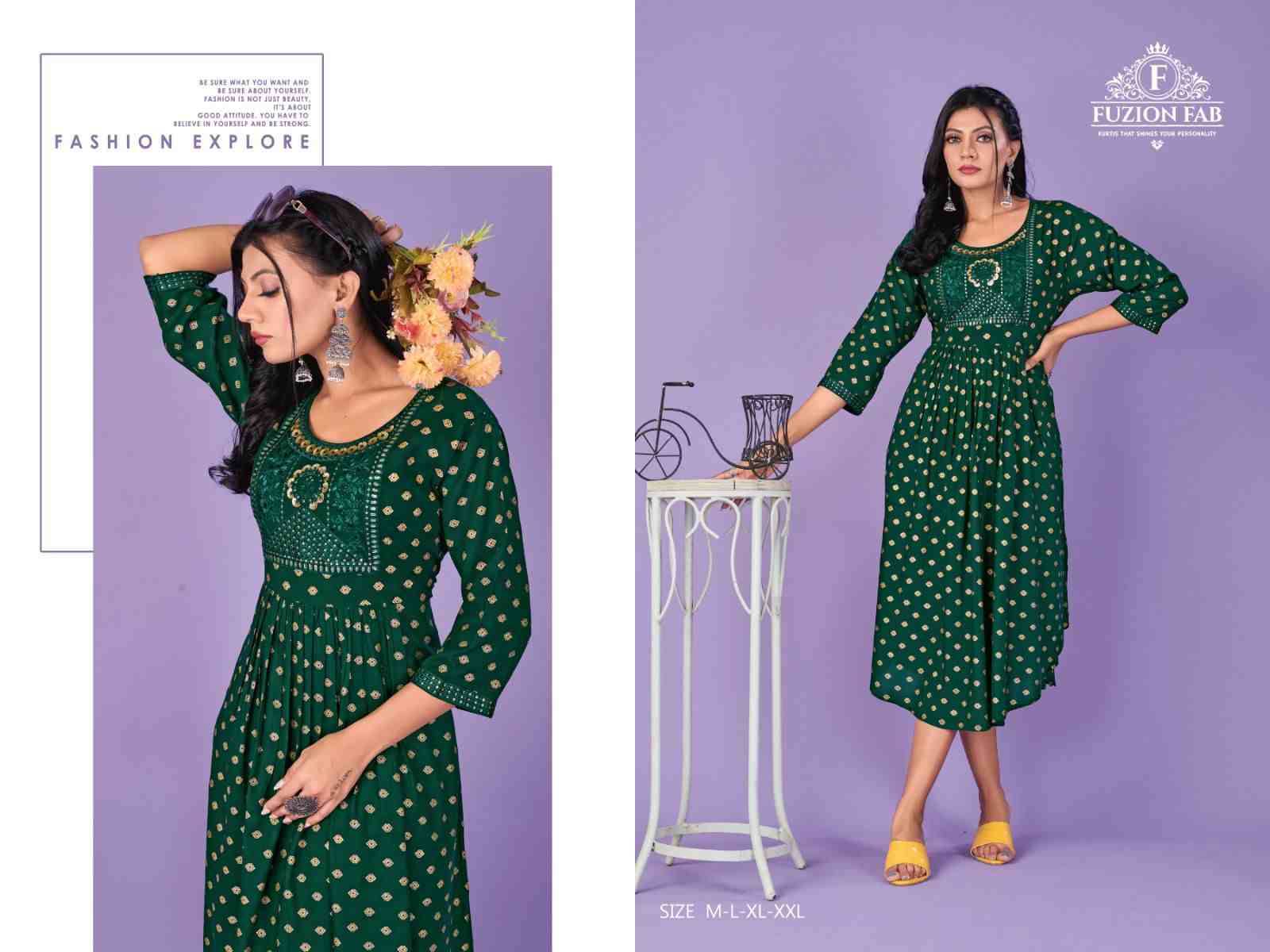 Coconut Vol-1 By Fuzion Hub 01 To 06 Series Designer Stylish Fancy Colorful Beautiful Party Wear & Ethnic Wear Collection Rayon Foil Kurtis At Wholesale Price