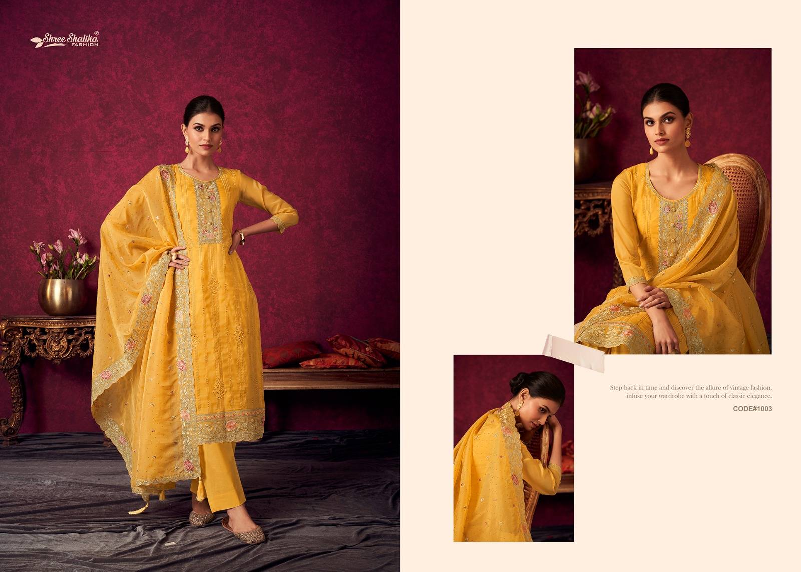 Insiya By Shree Shalika Fashion 1001 To 1006 Series Beautiful Festive Suits Colorful Stylish Fancy Casual Wear & Ethnic Wear Soft Organza Dresses At Wholesale Price