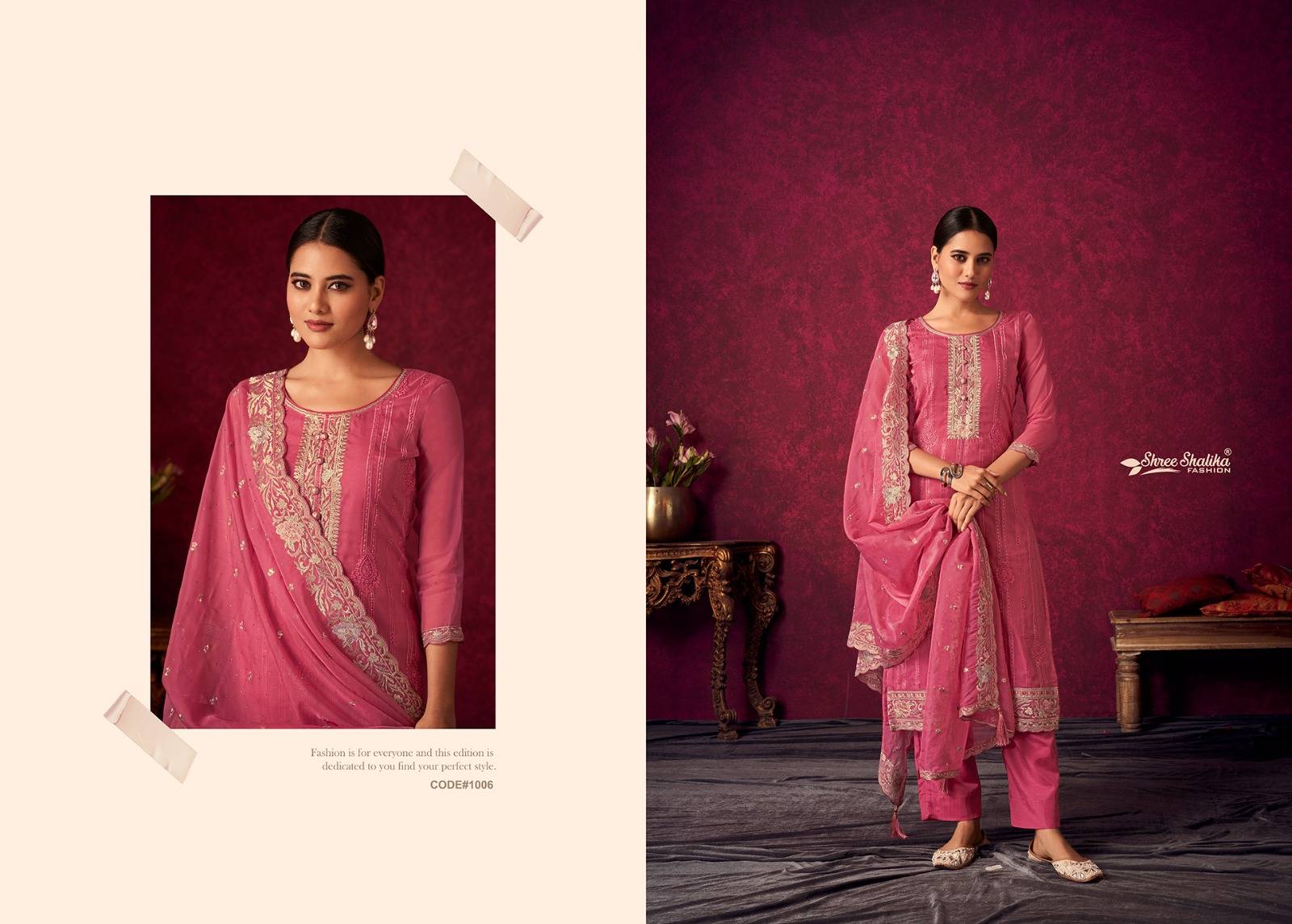 Insiya By Shree Shalika Fashion 1001 To 1006 Series Beautiful Festive Suits Colorful Stylish Fancy Casual Wear & Ethnic Wear Soft Organza Dresses At Wholesale Price