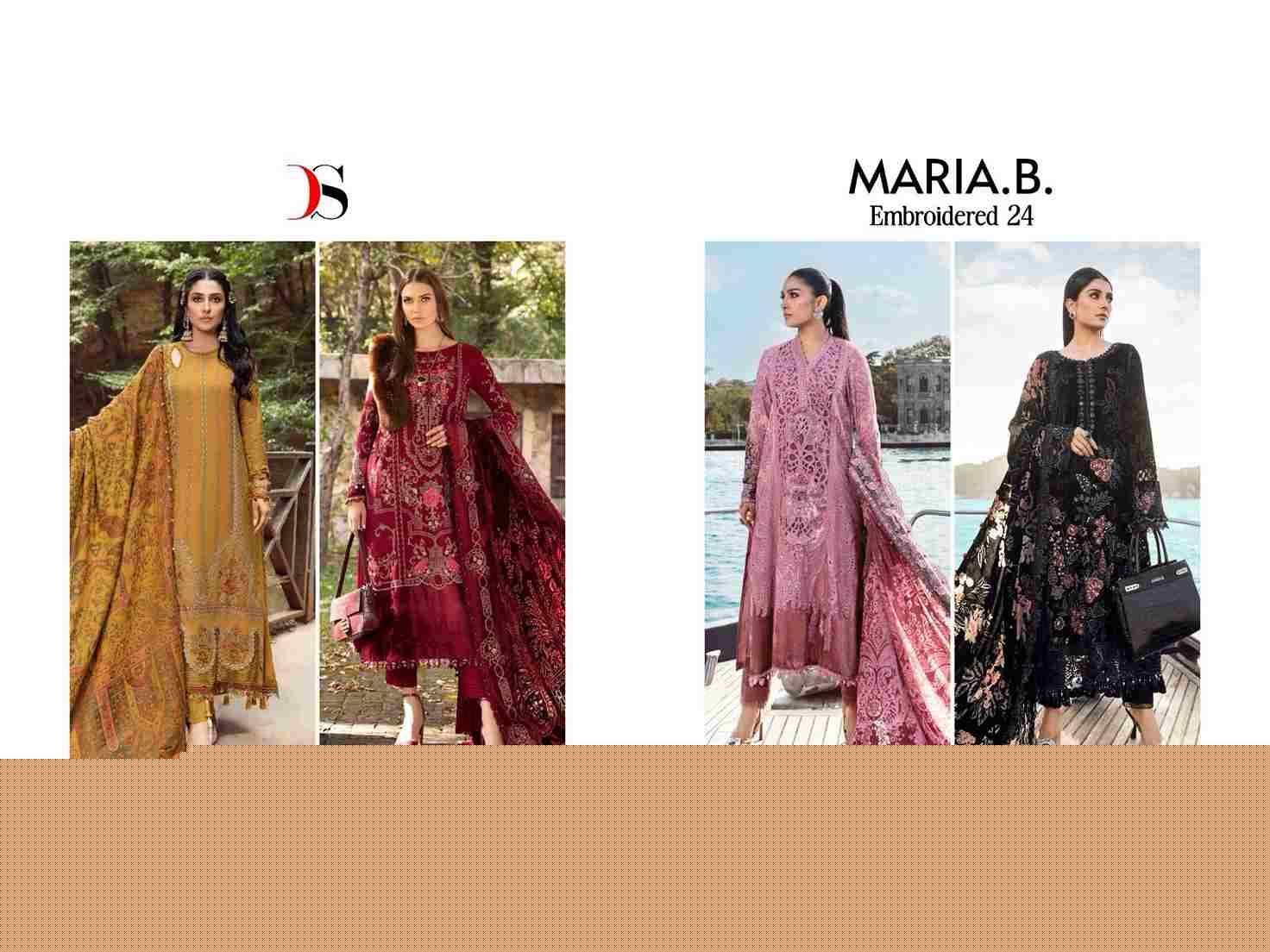 Maria.B. Embroidered-24 By Deepsy Suits 3351 To 3354 Serie Wholesale Designer Pakistani Suits Collection Beautiful Stylish Fancy Colorful Party Wear & Occasional Wear Rayon Cotton Embroidered Dresses At Wholesale Price