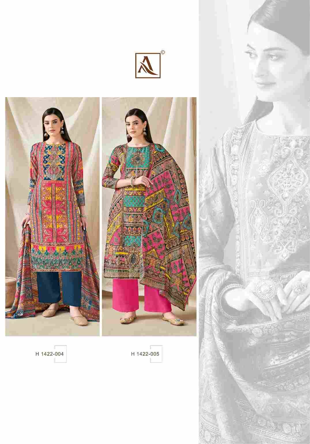 Bella Vol-5 By Alok Suit 1422-001 To 1422-005 Series Beautiful Festive Suits Colorful Stylish Fancy Casual Wear & Ethnic Wear Pure Muslin Print With Work Dresses At Wholesale Price