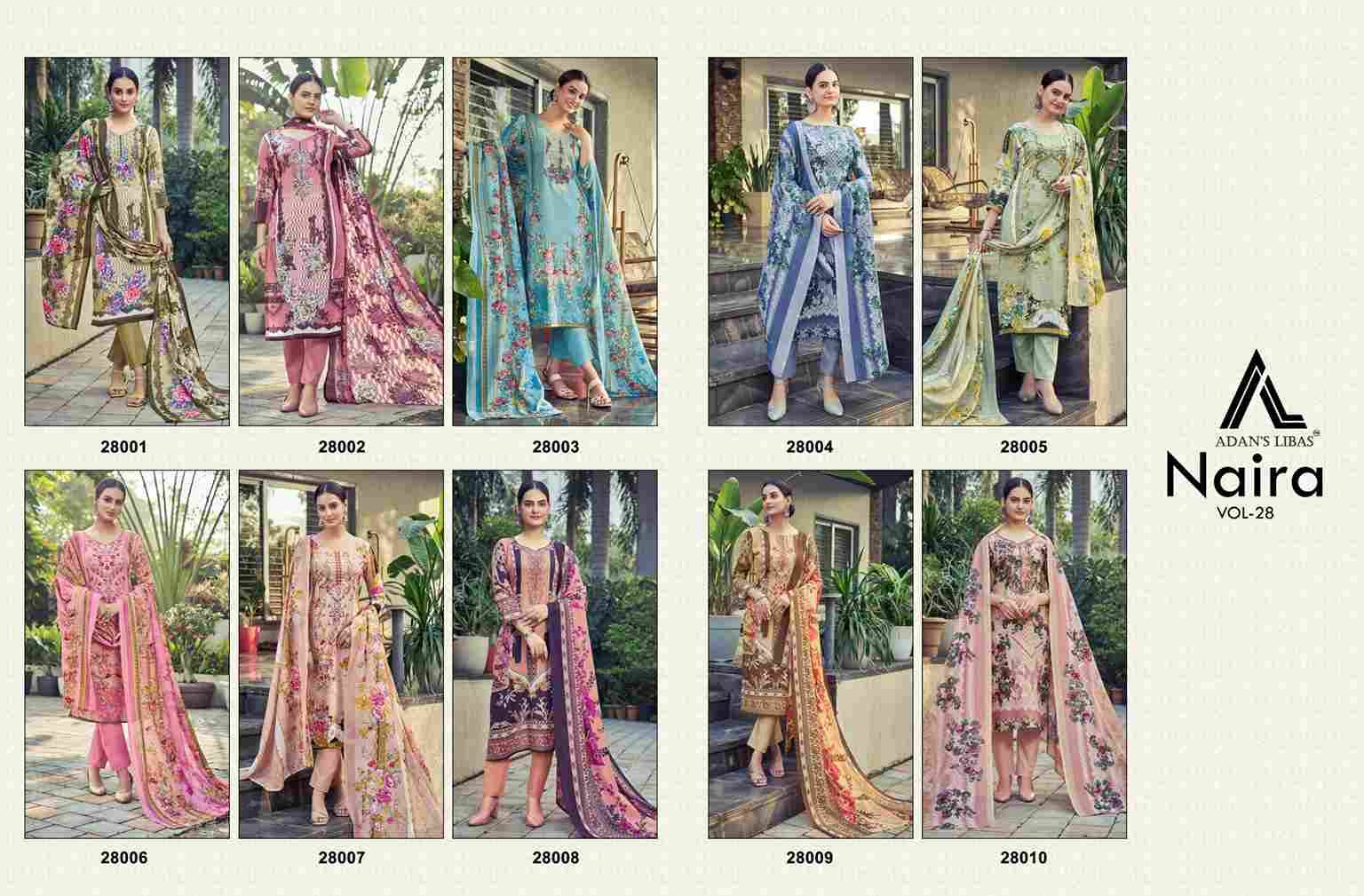 Naira Vol-28 By Adans Libas 28001 To 28010 Series Beautiful Festive Suits Colorful Stylish Fancy Casual Wear & Ethnic Wear Pure Cotton Print With Work Dresses At Wholesale Price