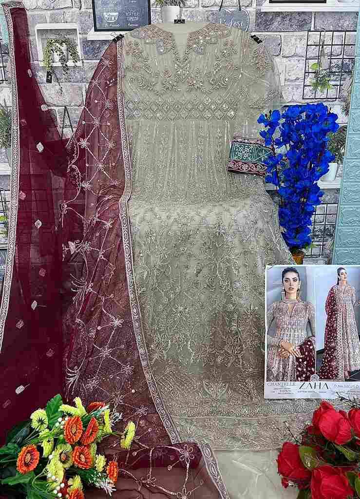 Chantelle Vol-4 Colours By Zaha 10025-A To 10025-D Series Designer Pakistani Suits Beautiful Fancy Stylish Colorful Party Wear & Occasional Wear Net With Embroidery Dresses At Wholesale Price