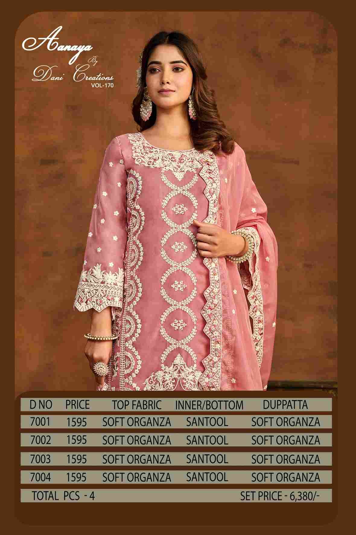 Aanaya Vol-170 By Twisha 7001 To 7004 Series Beautiful Festive Suits Colorful Stylish Fancy Casual Wear & Ethnic Wear Soft Organza Dresses At Wholesale Price