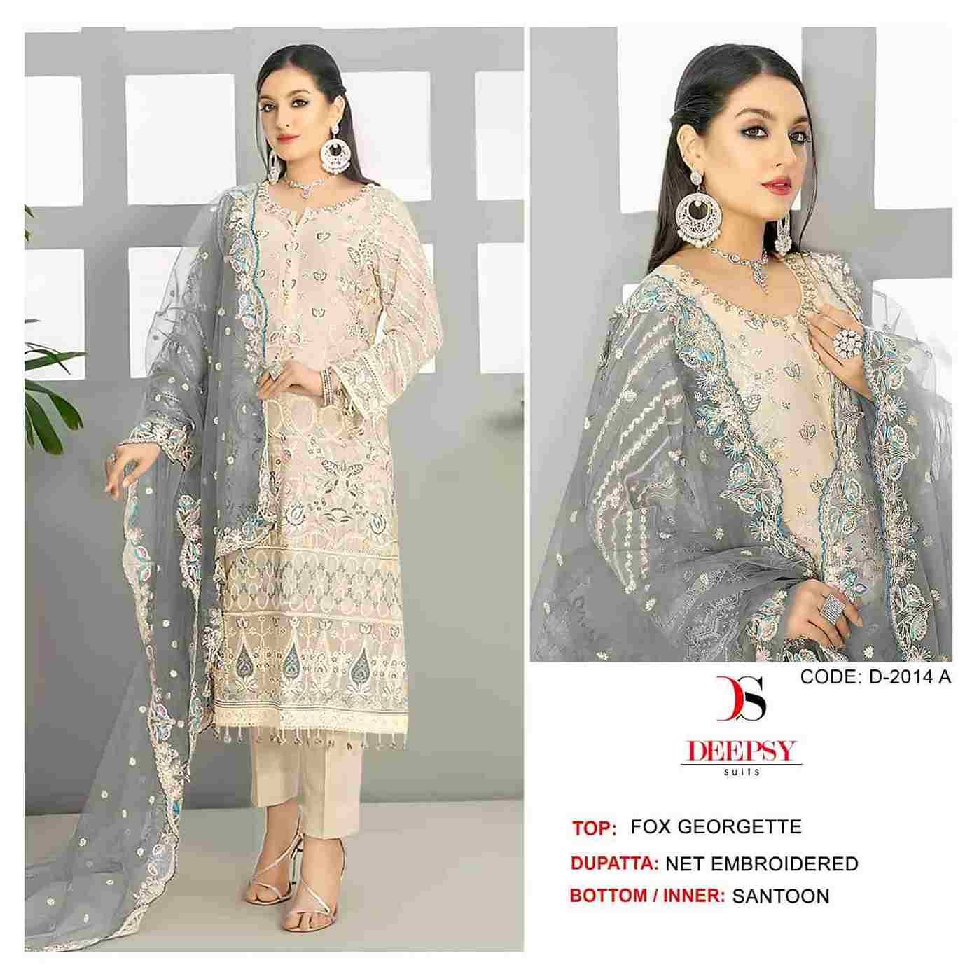 Deepsy Hit Design 2014 Colours By Deepsy Suits 2014-A To 2014-D Series Beautiful Pakistani Suits Stylish Fancy Colorful Party Wear & Occasional Wear Faux Georgette Embroidered Dresses At Wholesale Price