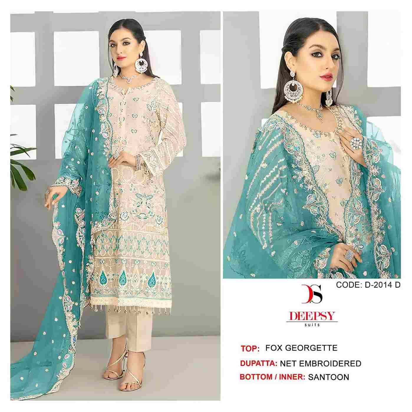 Deepsy Hit Design 2014 Colours By Deepsy Suits 2014-A To 2014-D Series Beautiful Pakistani Suits Stylish Fancy Colorful Party Wear & Occasional Wear Faux Georgette Embroidered Dresses At Wholesale Price