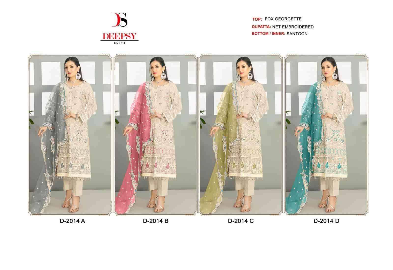 Deepsy Hit Design 2014 Colours By Deepsy Suits 2014-A To 2014-D Series Beautiful Pakistani Suits Stylish Fancy Colorful Party Wear & Occasional Wear Faux Georgette Embroidered Dresses At Wholesale Price