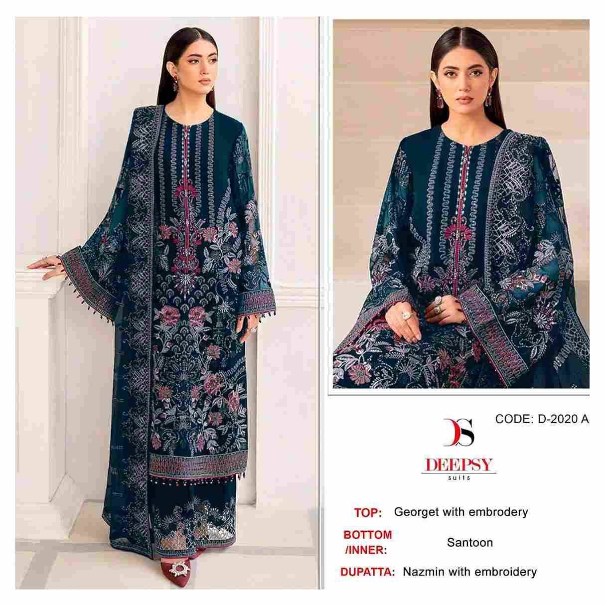 Deepsy Hit Design 2020 Colours By Deepsy Suits 2020-A To 2020-D Series Beautiful Pakistani Suits Stylish Fancy Colorful Party Wear & Occasional Wear Georgette Embroidered Dresses At Wholesale Price