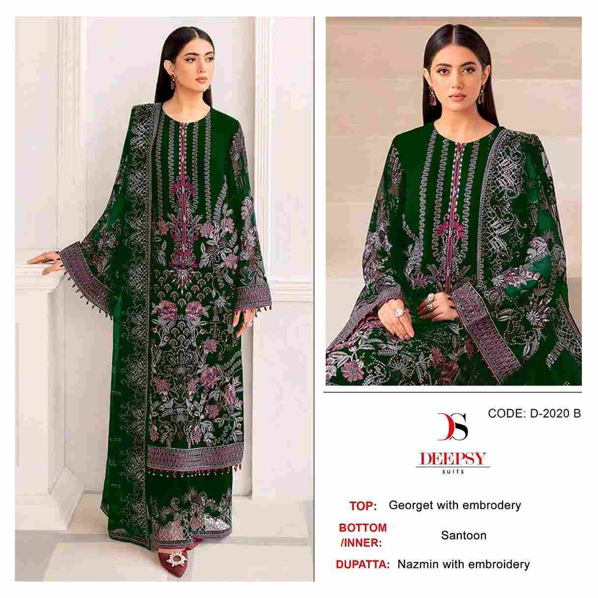 Deepsy Hit Design 2020 Colours By Deepsy Suits 2020-A To 2020-D Series Beautiful Pakistani Suits Stylish Fancy Colorful Party Wear & Occasional Wear Georgette Embroidered Dresses At Wholesale Price