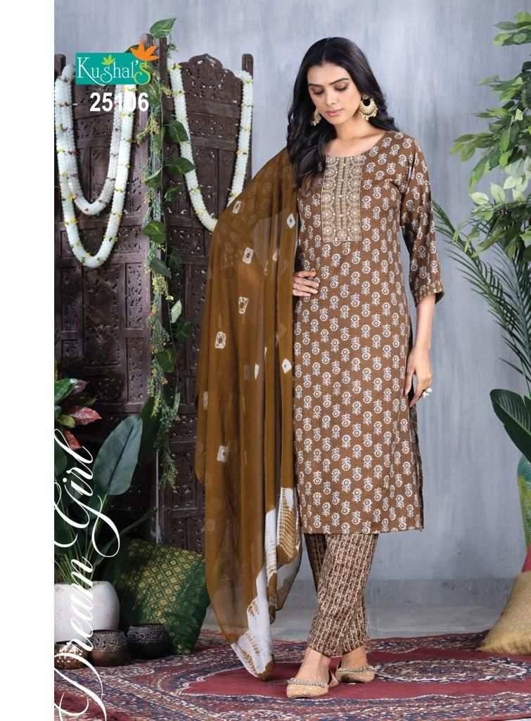 Dream Girl By Kushals 25101 To 25110 Series Beautiful Suits Colorful Stylish Fancy Casual Wear & Ethnic Wear Capsule Print Dresses At Wholesale Price
