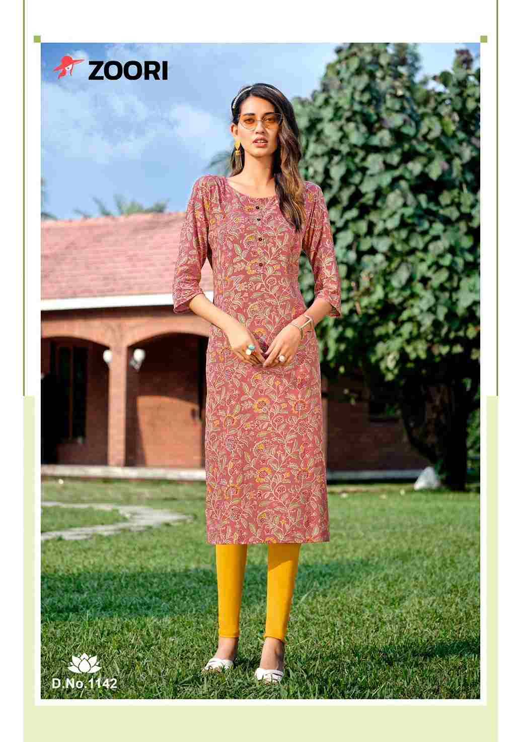 Akshara Vol-24 By Zoori 1140 To 1145 Series Designer Stylish Fancy Colorful Beautiful Party Wear & Ethnic Wear Collection Rayon Print Kurtis At Wholesale Price