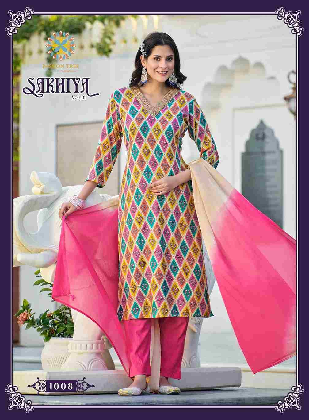 Sakhiya Vol-1 By Passion Tree 1001 To 1008 Series Beautiful Stylish Festive Suits Fancy Colorful Casual Wear & Ethnic Wear & Ready To Wear Rayon Print Dresses At Wholesale Price
