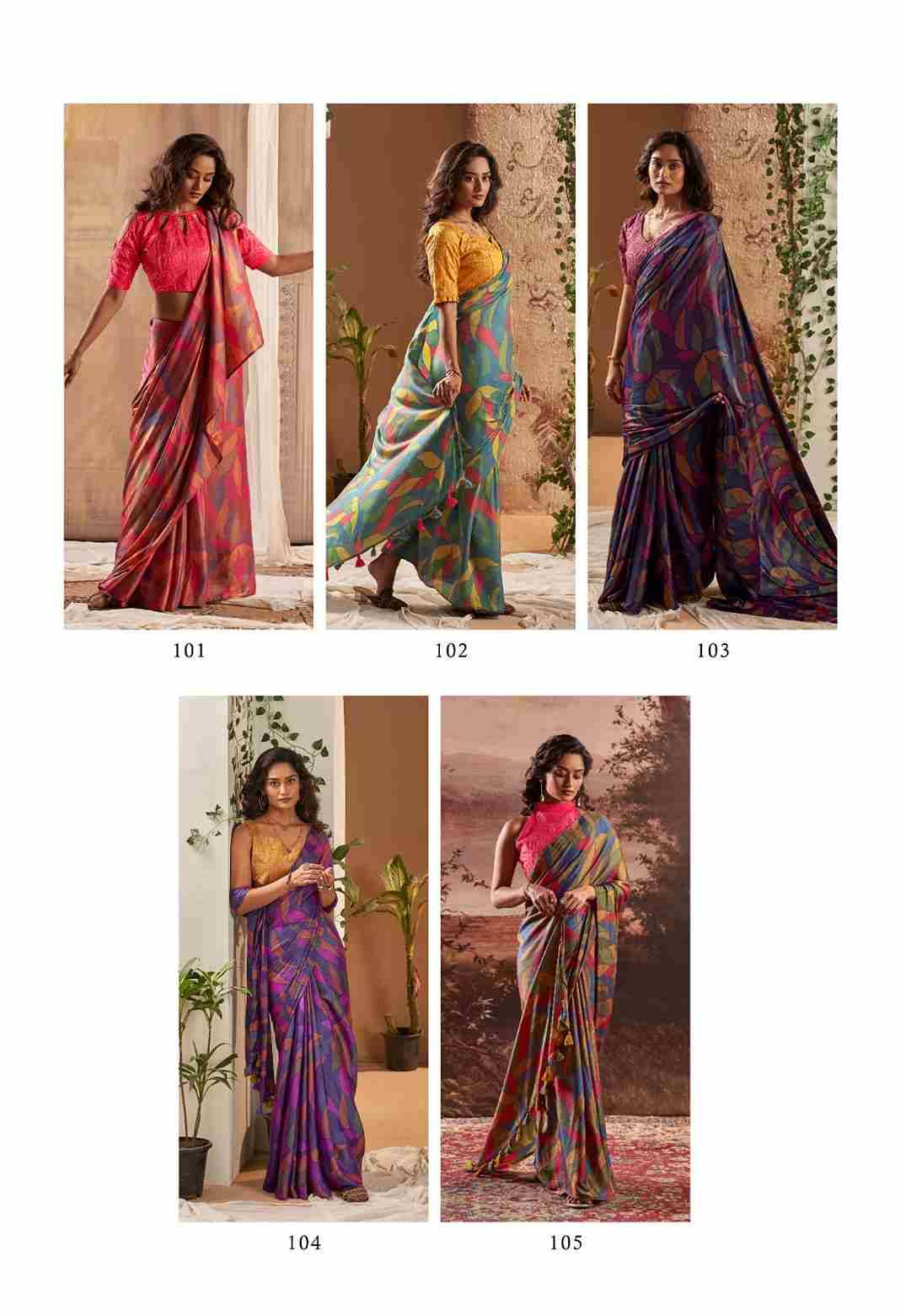 Venza By Stavan 101 To 110 Series Indian Traditional Wear Collection Beautiful Stylish Fancy Colorful Party Wear & Occasional Wear Fancy Sarees At Wholesale Price
