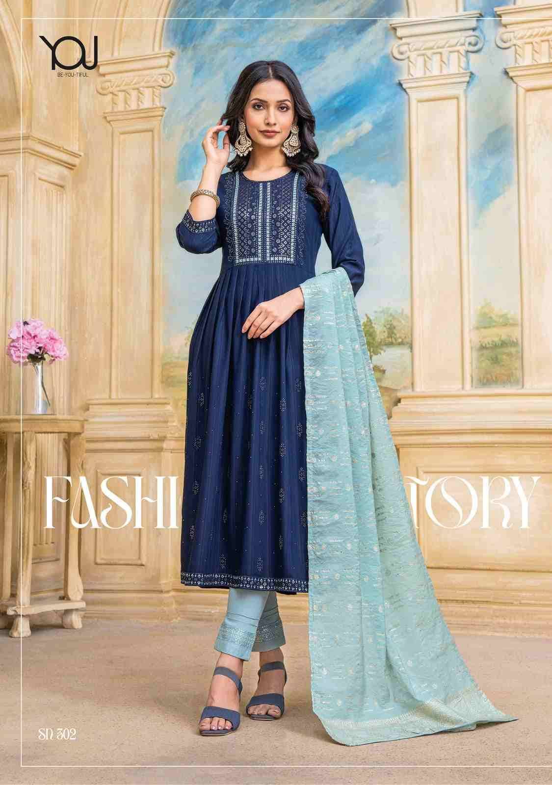 Sheen Vol-3 By You 301 To 305 Series Designer Festive Suits Beautiful Stylish Fancy Colorful Party Wear & Occasional Wear Nylon Viscose Dresses At Wholesale Price