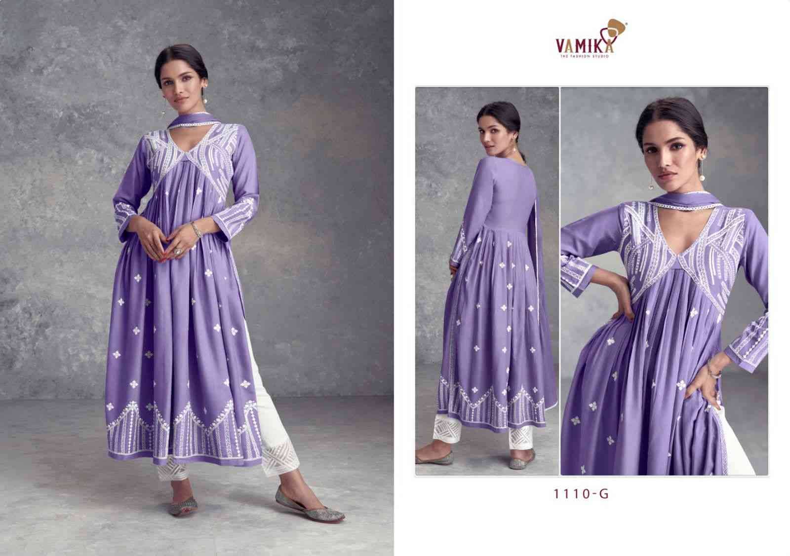 Aadhira Vol-8 Gold By Vamika 1110-F To 1110-J Series Beautiful Festive Suits Colorful Stylish Fancy Casual Wear & Ethnic Wear Pure Viscose Rayon Embroidery Dresses At Wholesale Price