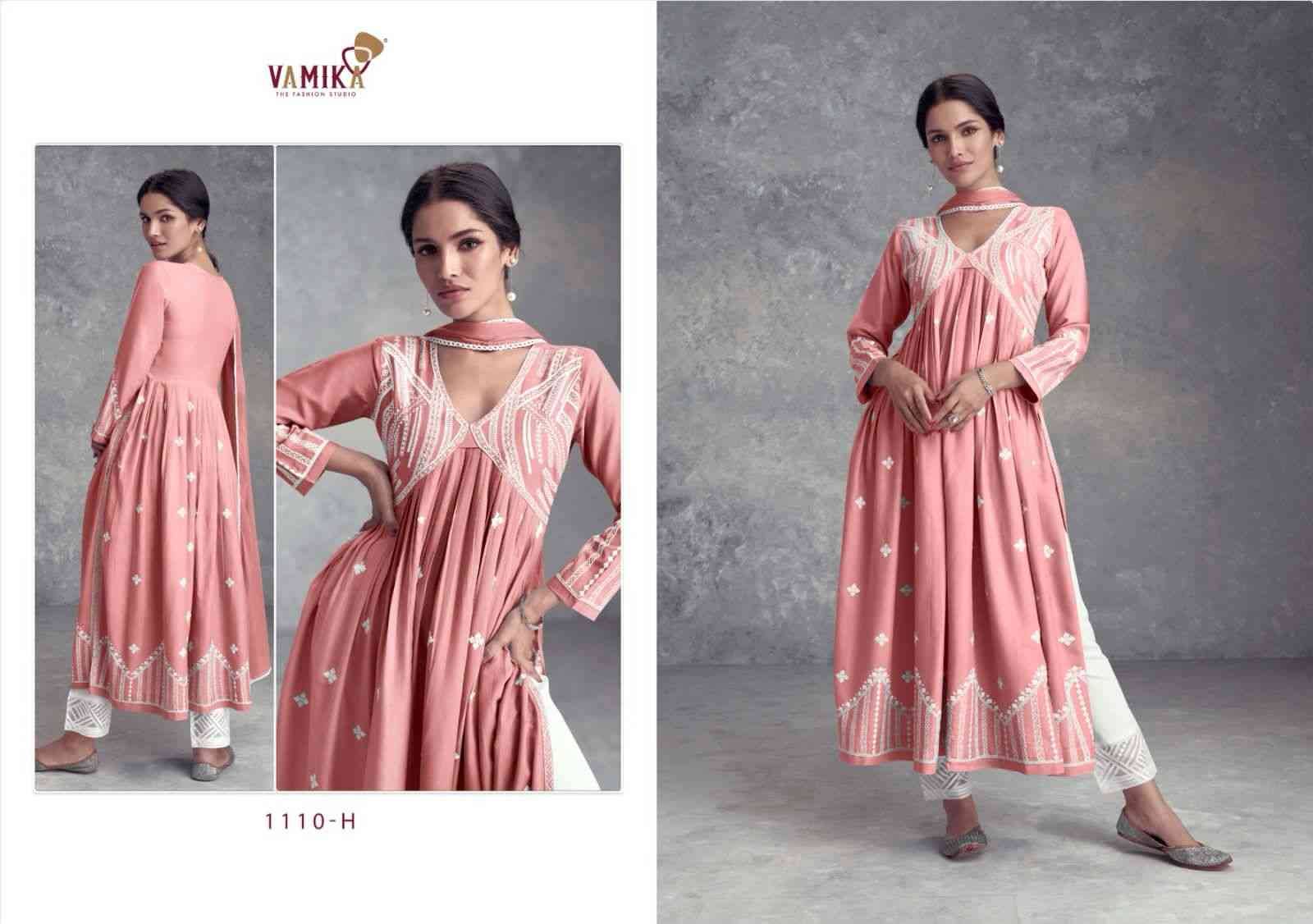 Aadhira Vol-8 Gold By Vamika 1110-F To 1110-J Series Beautiful Festive Suits Colorful Stylish Fancy Casual Wear & Ethnic Wear Pure Viscose Rayon Embroidery Dresses At Wholesale Price