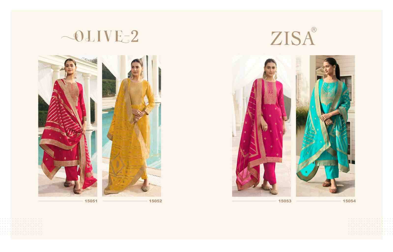 Olive Vol-2 By Zisa 15051 To 15054 Series Beautiful Festive Suits Colorful Stylish Fancy Casual Wear & Ethnic Wear Pure Tabby Silk Dresses At Wholesale Price