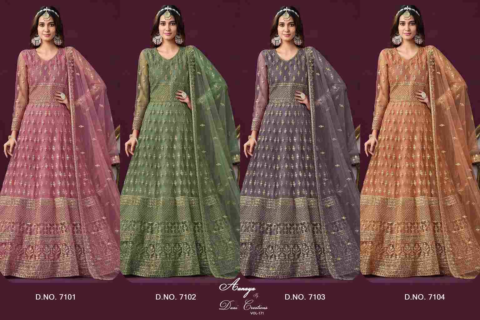 Aanaya Vol-171 By Twisha 7101 To 7104 Series Beautiful Anarkali Suits Colorful Stylish Fancy Casual Wear & Ethnic Wear Net Dresses At Wholesale Price