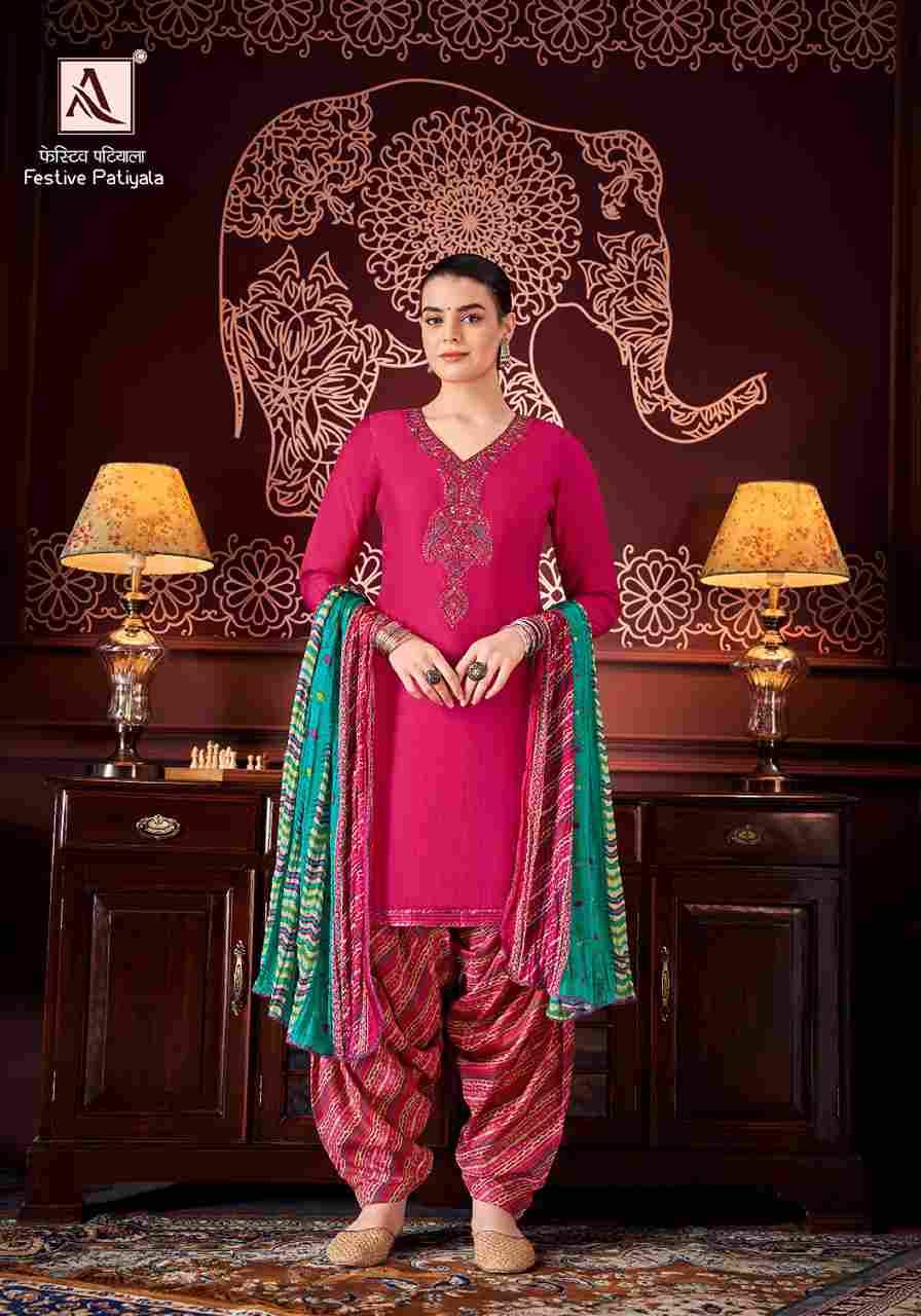 Festive Patiyala By Alok Suit 1400-001 To 1400-008 Series Indian Traditional Wear Collection Beautiful Stylish Fancy Colorful Party Wear & Wear Pure Mudaal Dress At Wholesale Price
