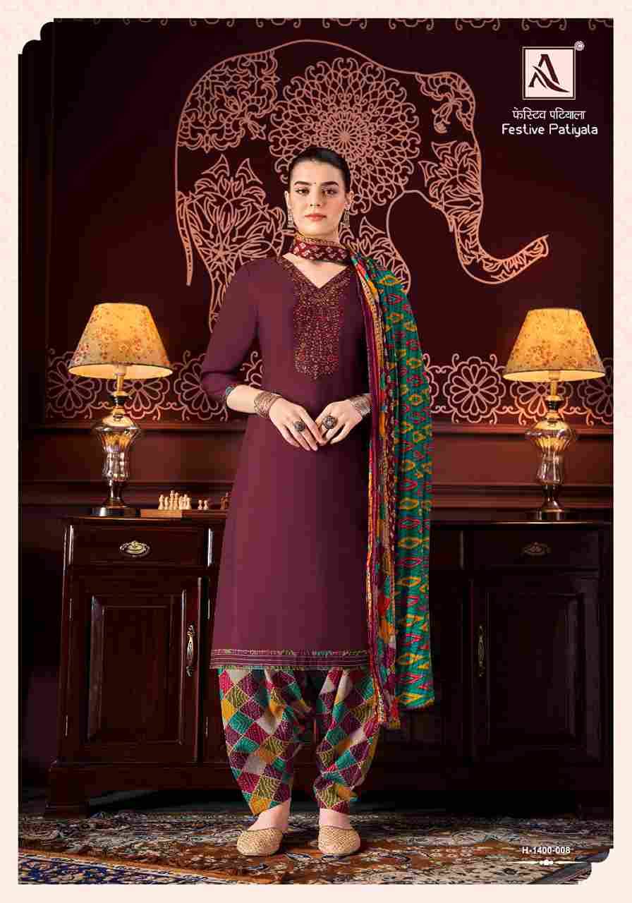 Festive Patiyala By Alok Suit 1400-001 To 1400-008 Series Indian Traditional Wear Collection Beautiful Stylish Fancy Colorful Party Wear & Wear Pure Mudaal Dress At Wholesale Price