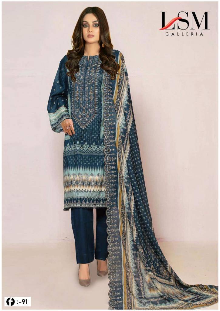 Firdous Queen Vol-9 By Lsm 91 To 96 Series Beautiful Stylish Festive Suits Fancy Colorful Casual Wear & Ethnic Wear & Ready To Wear Pure Lawn Print Dresses At Wholesale Price