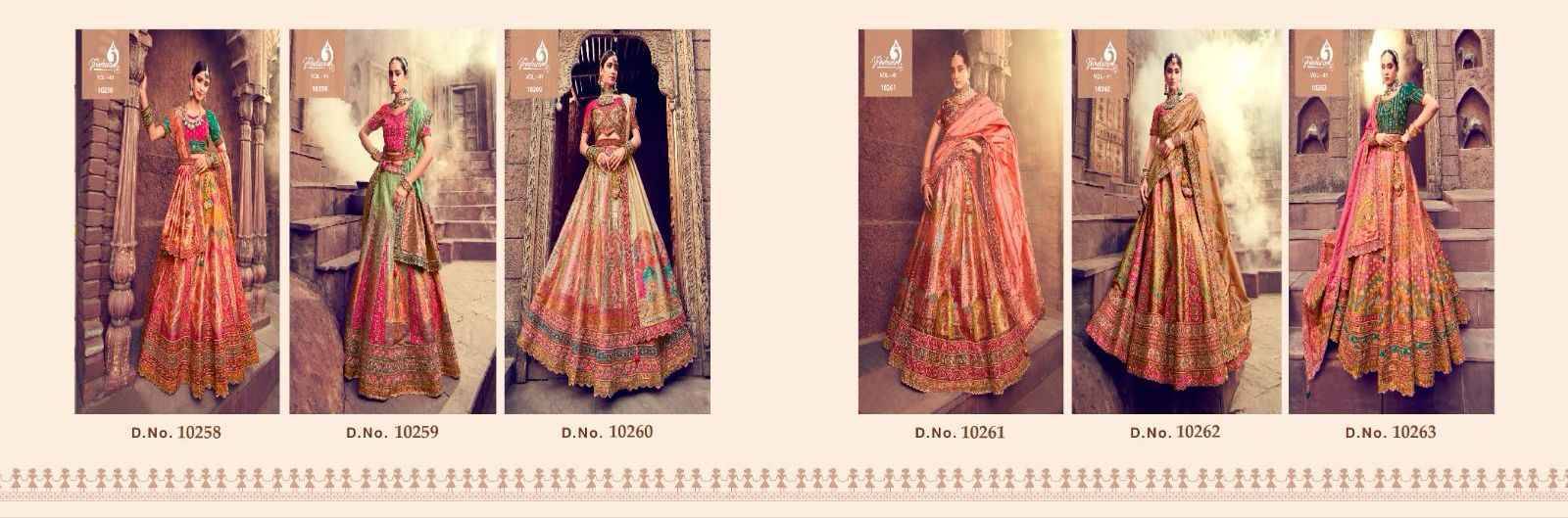 Vrindavan Vol-41 By Vrindavan 10258 To 10263 Series Designer Beautiful Wedding Collection Occasional Wear & Party Wear Silk Lehengas At Wholesale Price