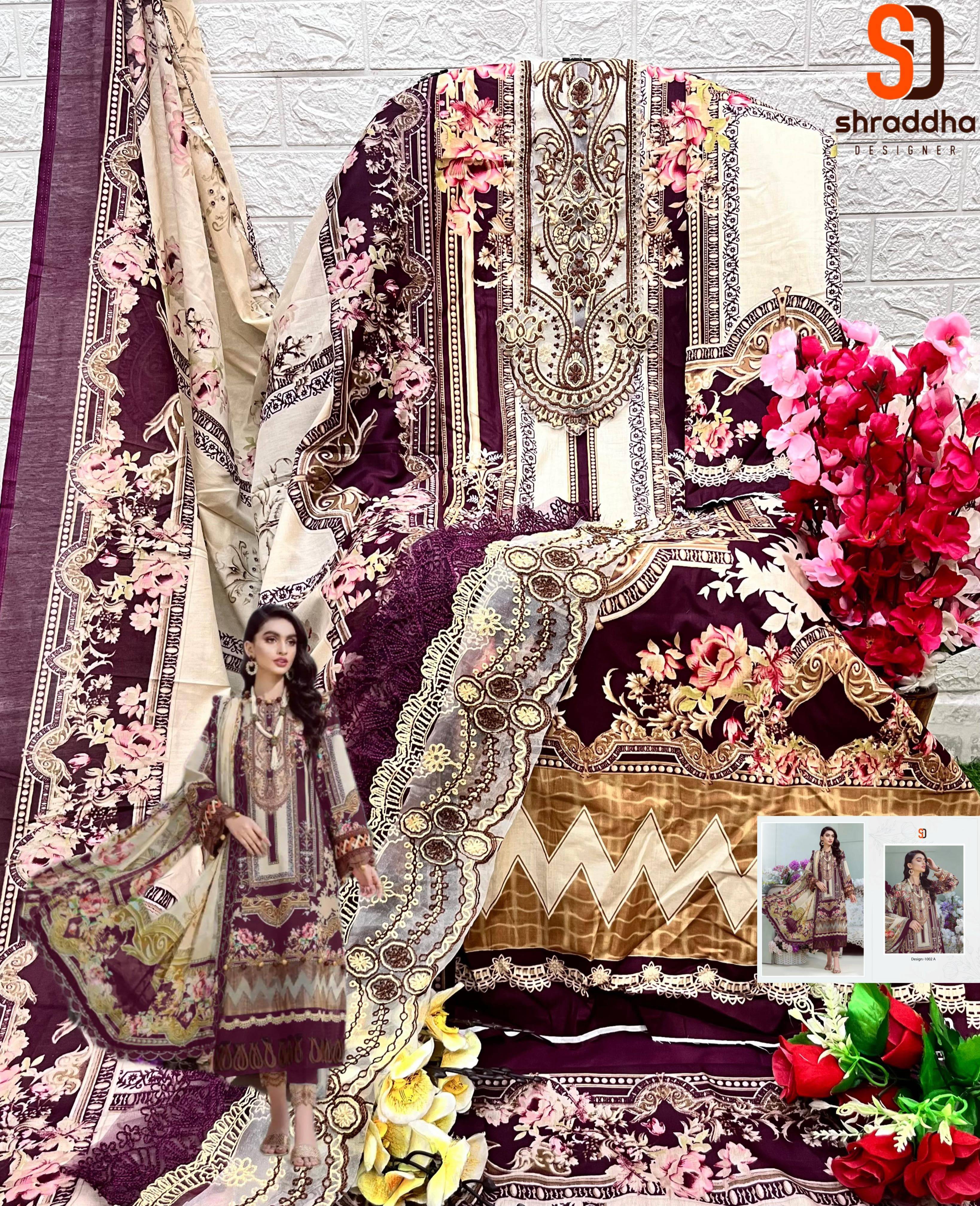Bliss Vol-3 By Shraddha Designer 3001 To 3004 Series Beautiful Festive Suits Colorful Stylish Fancy Casual Wear & Ethnic Wear Lawn Cotton Embroidered Dresses At Wholesale Price