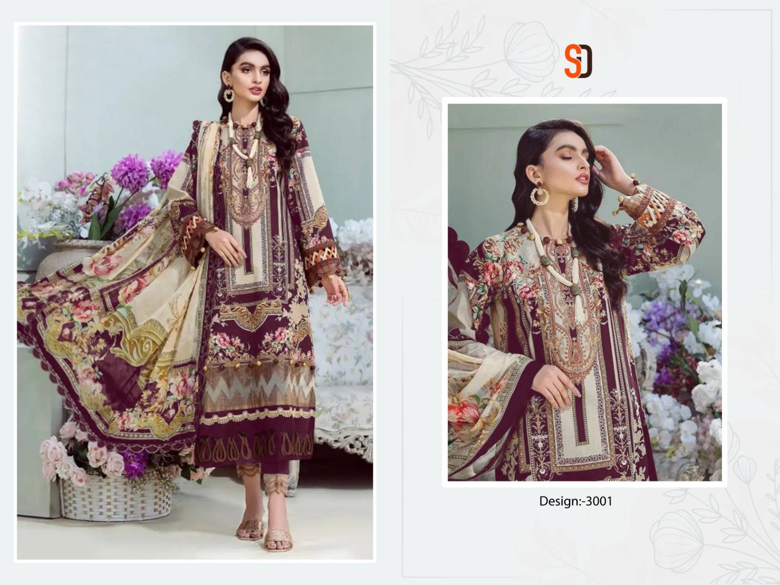 Bliss Vol-3 By Shraddha Designer 3001 To 3004 Series Beautiful Festive Suits Colorful Stylish Fancy Casual Wear & Ethnic Wear Lawn Cotton Embroidered Dresses At Wholesale Price