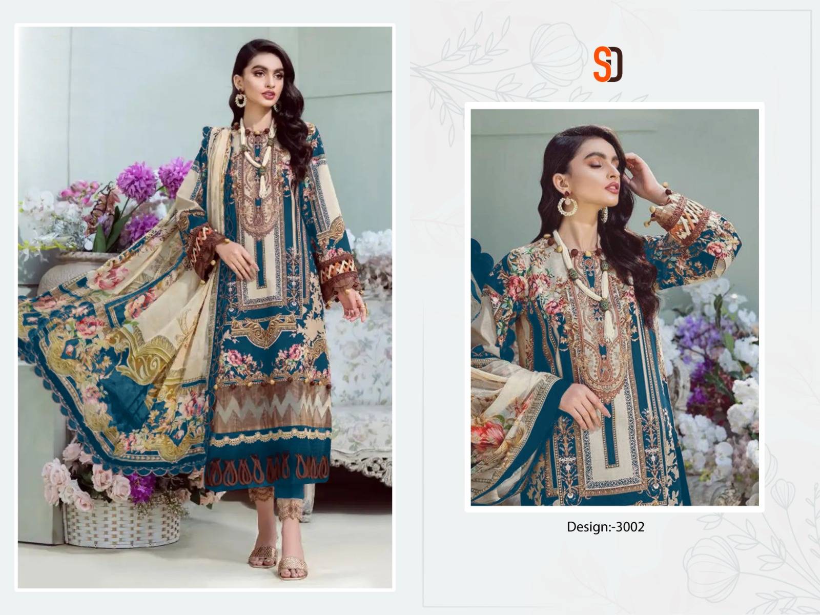 Bliss Vol-3 By Shraddha Designer 3001 To 3004 Series Beautiful Festive Suits Colorful Stylish Fancy Casual Wear & Ethnic Wear Lawn Cotton Embroidered Dresses At Wholesale Price