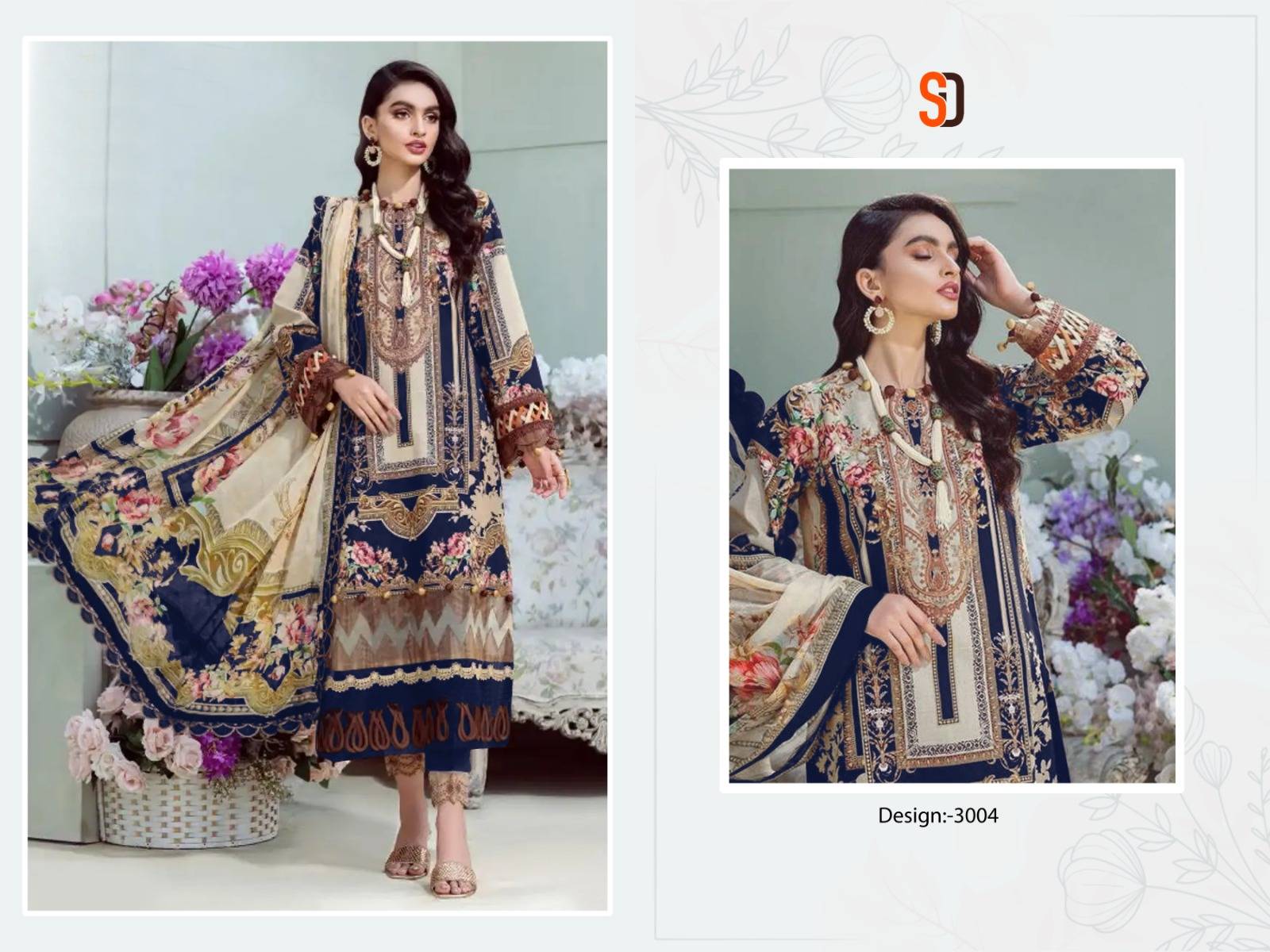 Bliss Vol-3 By Shraddha Designer 3001 To 3004 Series Beautiful Festive Suits Colorful Stylish Fancy Casual Wear & Ethnic Wear Lawn Cotton Embroidered Dresses At Wholesale Price