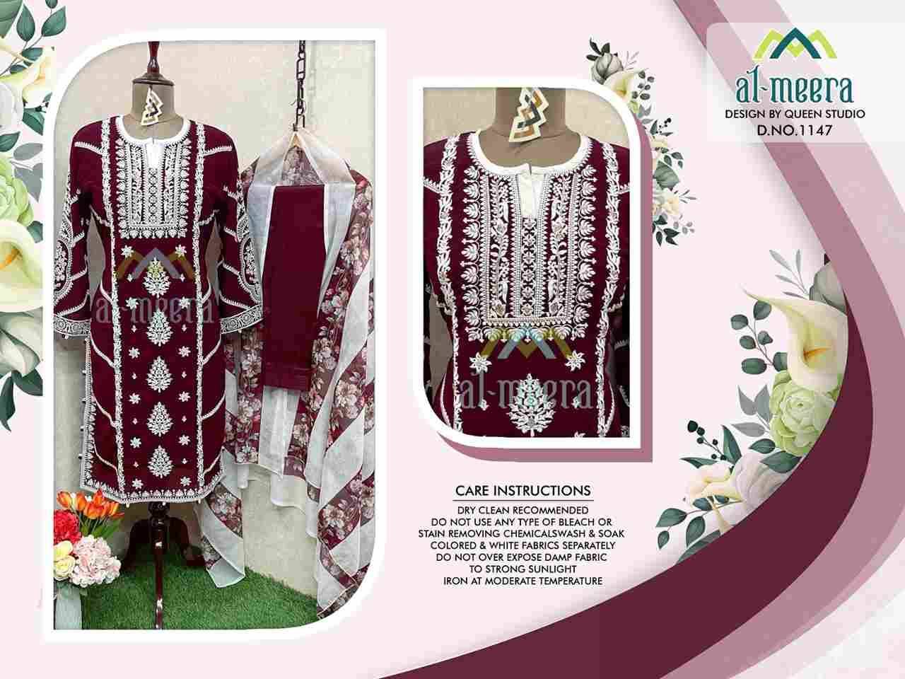 Al-Meera Hit Design 1147 Colours Vol-2 By Al-Meera 1147-D To 1147-G Series Beautiful Pakistani Suits Stylish Colorful Fancy Casual Wear & Ethnic Wear Faux Georgette Embroidered Dresses At Wholesale Price