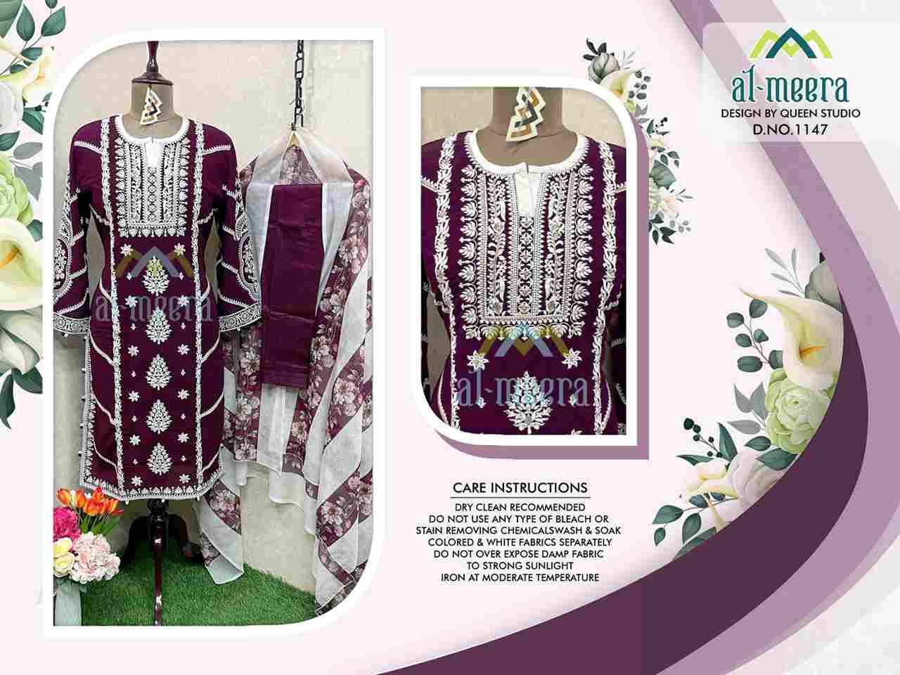 Al-Meera Hit Design 1147 Colours Vol-2 By Al-Meera 1147-D To 1147-G Series Beautiful Pakistani Suits Stylish Colorful Fancy Casual Wear & Ethnic Wear Faux Georgette Embroidered Dresses At Wholesale Price