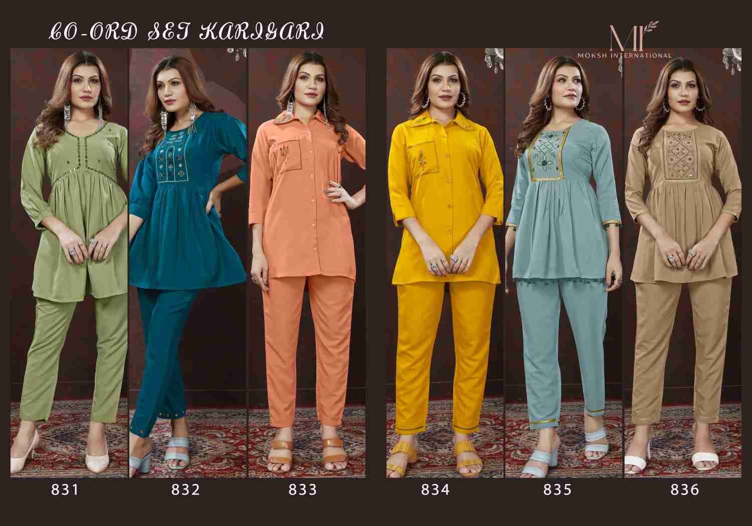 Karigari By Moskh International 831 To 836 Series Designer Stylish Fancy Colorful Beautiful Party Wear & Ethnic Wear Collection Cotton Co-Ord At Wholesale Price