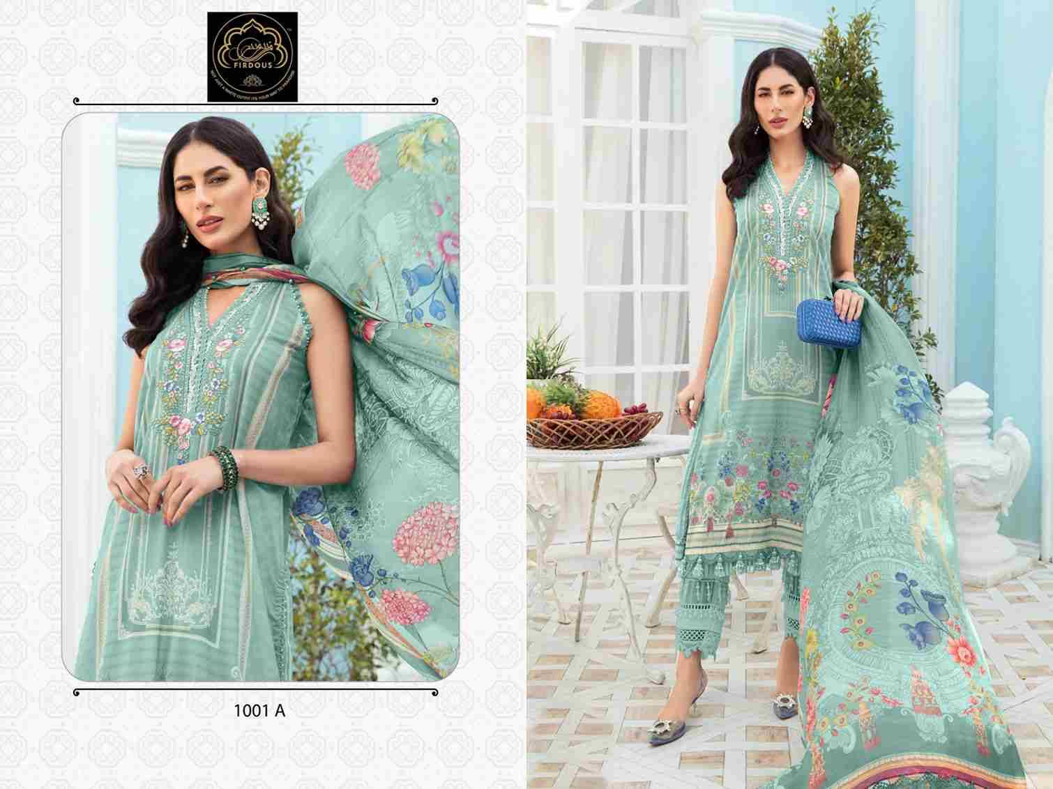 Maria.B. Vol-1 By Firdous 1001-A To 1001-D Series Beautiful Festive Suits Colorful Stylish Fancy Casual Wear & Ethnic Wear Pure Cotton Embroidered Dresses At Wholesale Price