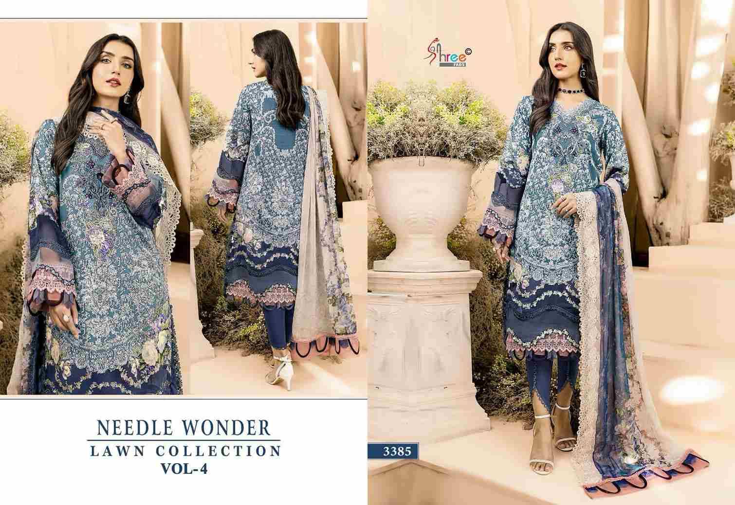 Needle Wonder Lawn Collection Vol-4 By Shree Fabs 3384 To 3389 Series Designer Pakistani Suits Beautiful Fancy Stylish Colorful Party Wear & Occasional Wear Pure Cotton With Embroidery Dresses At Wholesale Price