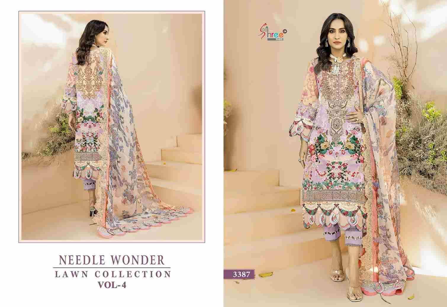 Needle Wonder Lawn Collection Vol-4 By Shree Fabs 3384 To 3389 Series Designer Pakistani Suits Beautiful Fancy Stylish Colorful Party Wear & Occasional Wear Pure Cotton With Embroidery Dresses At Wholesale Price