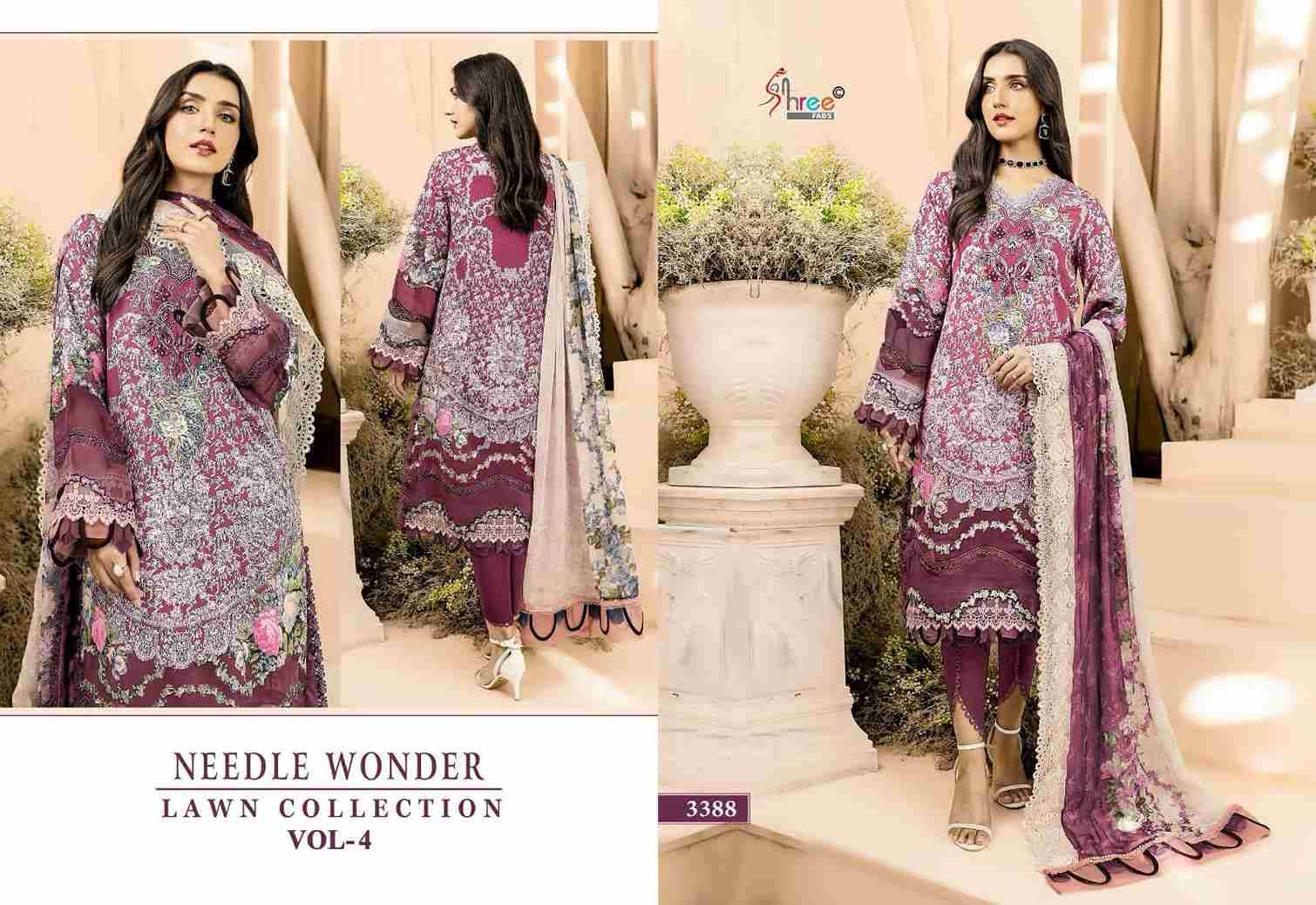 Needle Wonder Lawn Collection Vol-4 By Shree Fabs 3384 To 3389 Series Designer Pakistani Suits Beautiful Fancy Stylish Colorful Party Wear & Occasional Wear Pure Cotton With Embroidery Dresses At Wholesale Price
