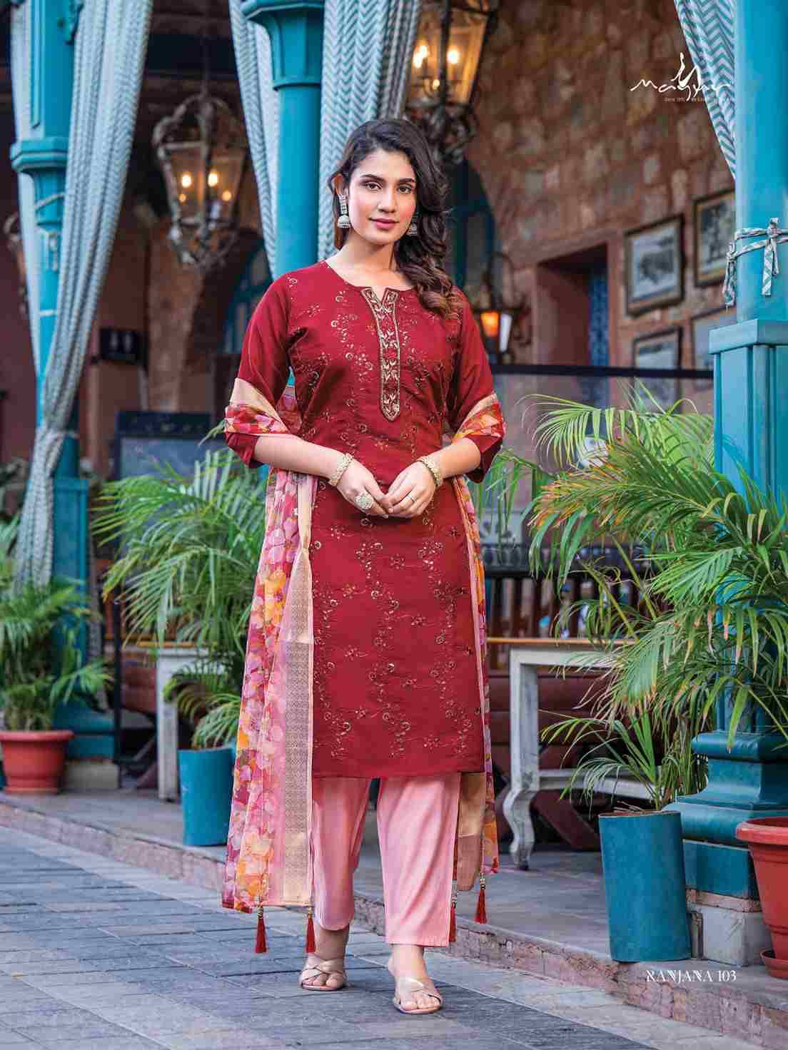 Ranjana By Mayur 101 To 106 Series Beautiful Stylish Festive Suits Fancy Colorful Casual Wear & Ethnic Wear & Ready To Wear Heavy Silk Dresses At Wholesale Price