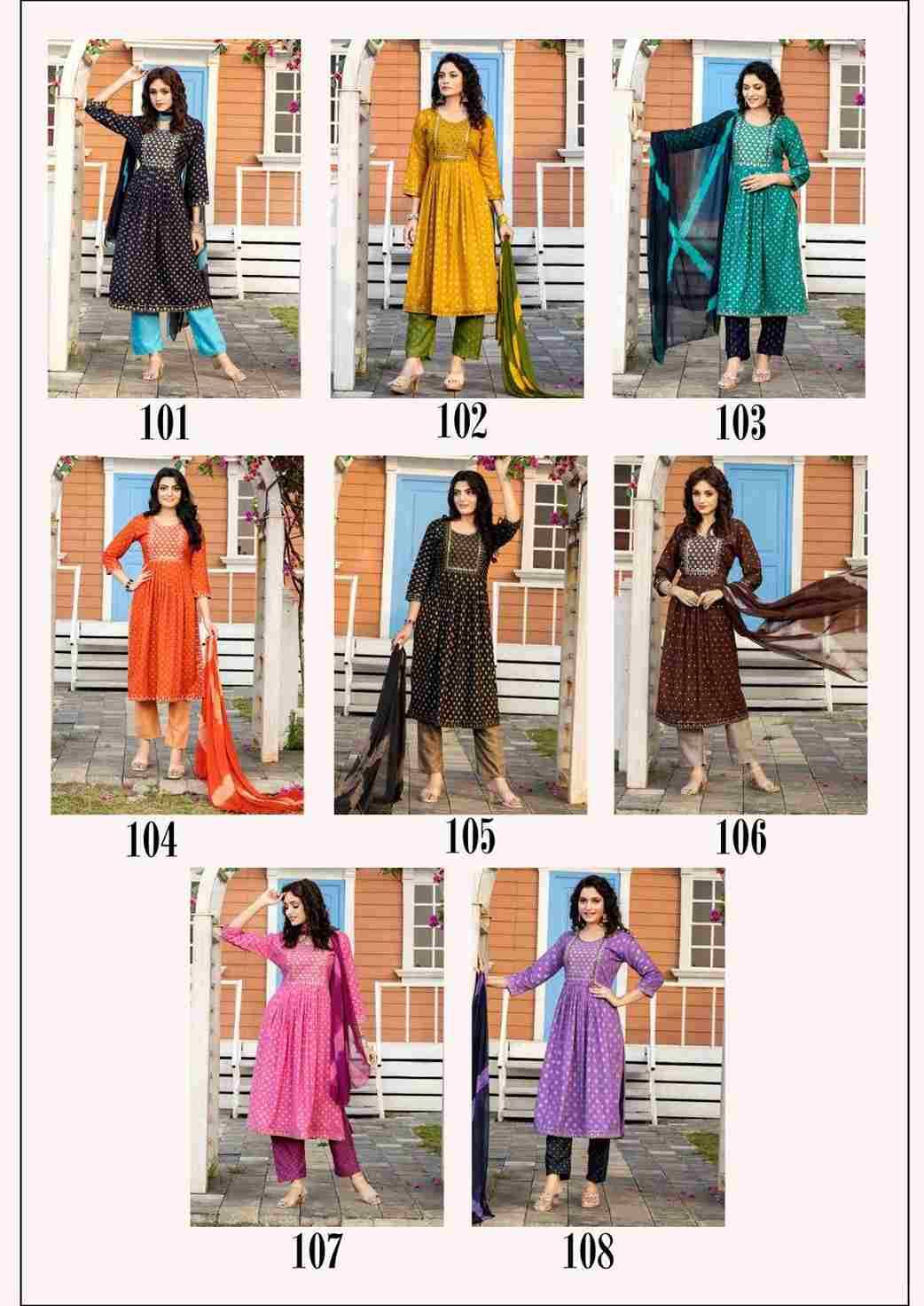Custody By Manjeera 101 To 108 Series Beautiful Stylish Festive Suits Fancy Colorful Casual Wear & Ethnic Wear & Ready To Wear Capsule Dresses At Wholesale Price