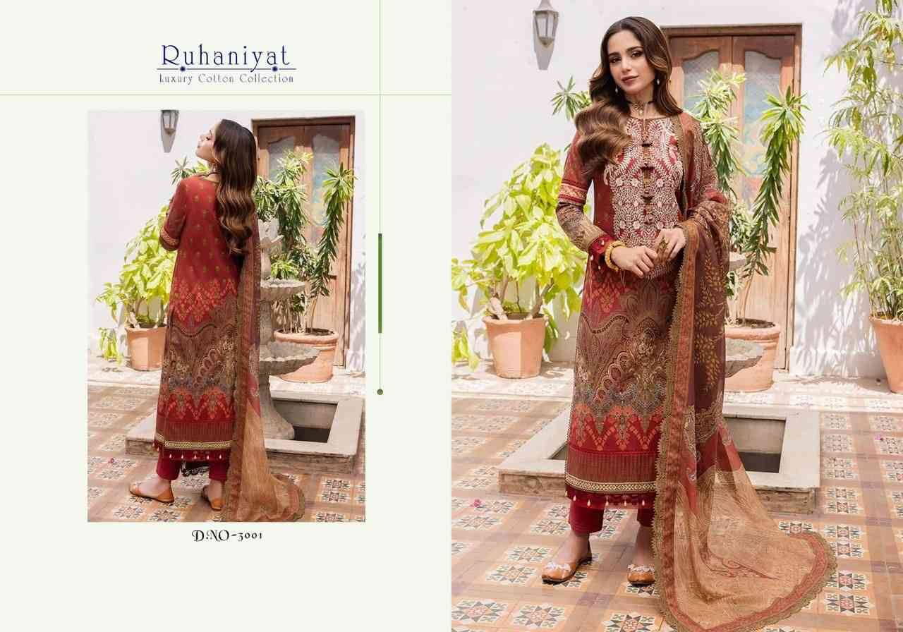 Ruhaniyat Vol-3 By Fashid Wholesale 3001 To 3006 Series Beautiful Suits Colorful Stylish Fancy Casual Wear & Ethnic Wear Pure Cotton Embroidered Dresses At Wholesale Price