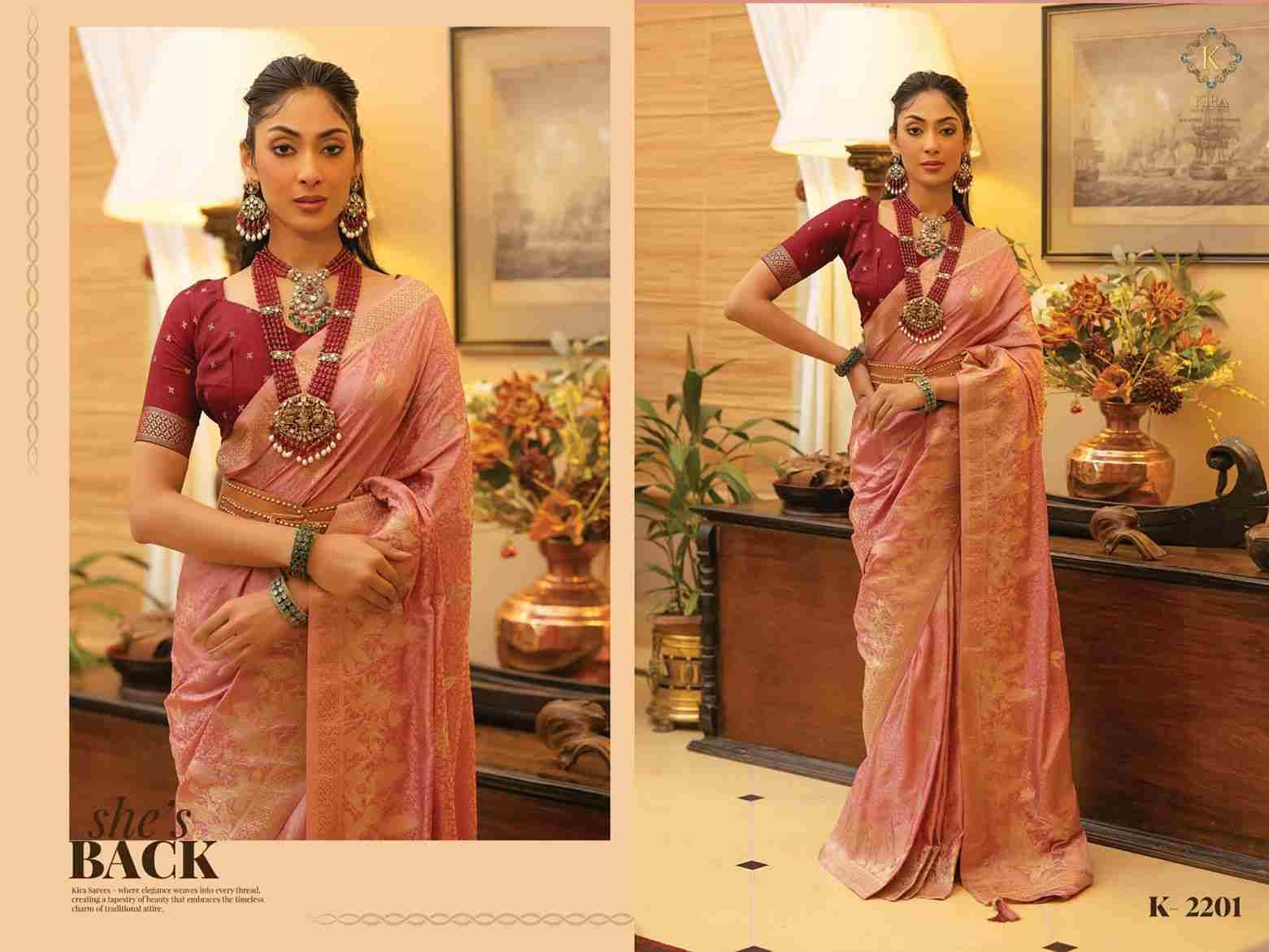Scarlett Vol-2 By Kira 2201 To 2210 Series Indian Traditional Wear Collection Beautiful Stylish Fancy Colorful Party Wear & Occasional Wear Satin Sarees At Wholesale Price