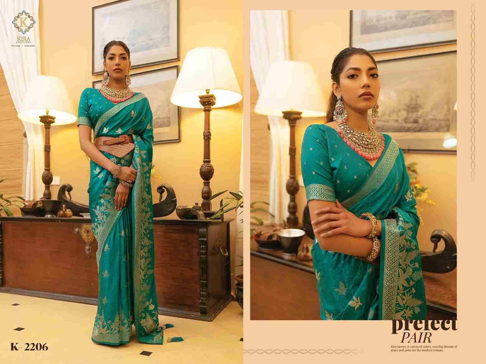 Scarlett Vol-2 By Kira 2201 To 2210 Series Indian Traditional Wear Collection Beautiful Stylish Fancy Colorful Party Wear & Occasional Wear Satin Sarees At Wholesale Price
