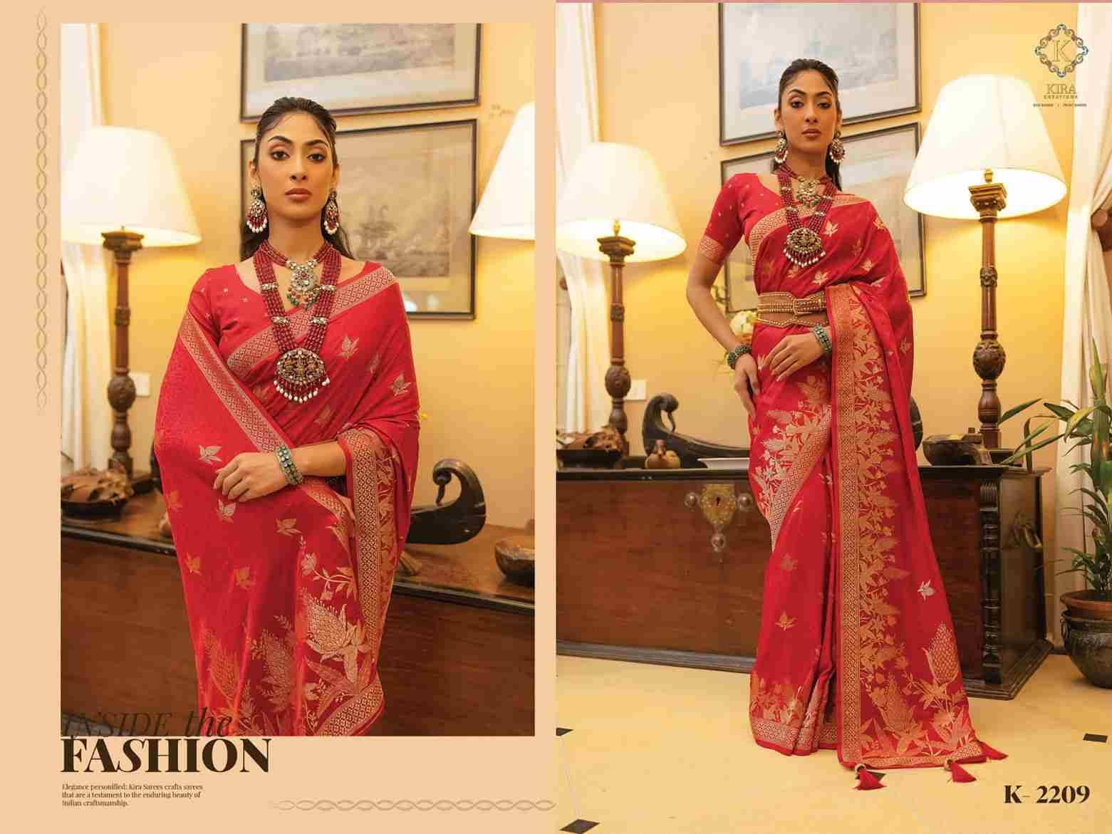 Scarlett Vol-2 By Kira 2201 To 2210 Series Indian Traditional Wear Collection Beautiful Stylish Fancy Colorful Party Wear & Occasional Wear Satin Sarees At Wholesale Price