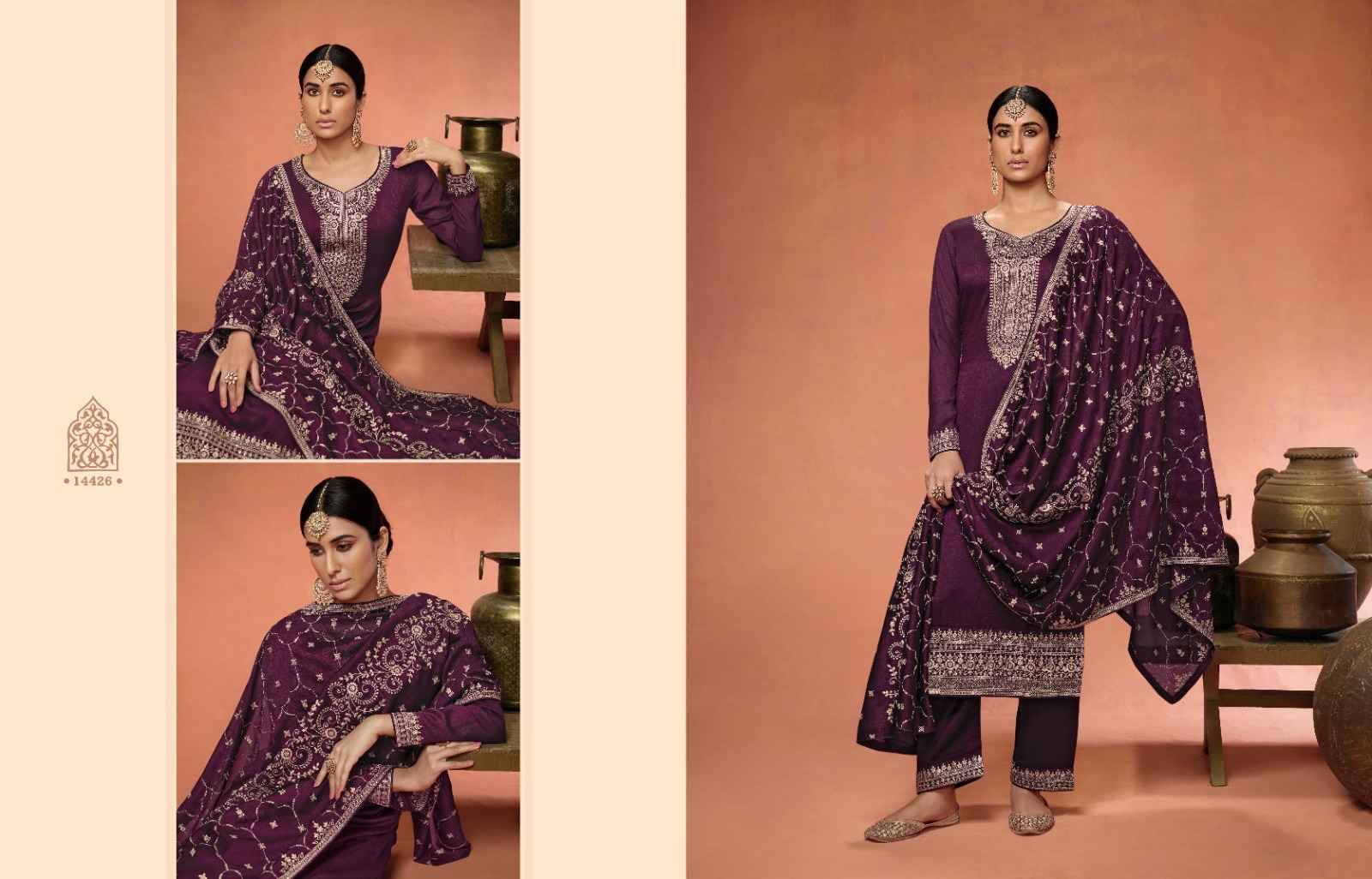 Noor By Zisa 14421 To 14426 Series Beautiful Festive Suits Colorful Stylish Fancy Casual Wear & Ethnic Wear Georgette Silk Dresses At Wholesale Price