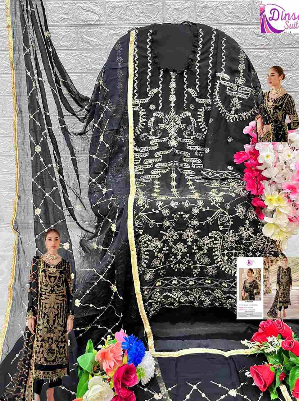 Dinsaa Hit Design 234 Colours By Dinsaa Suits 234-A To 234-D Series Designer Pakistani Suits Beautiful Stylish Fancy Colorful Party Wear & Occasional Wear Faux Georgette Dresses At Wholesale Price