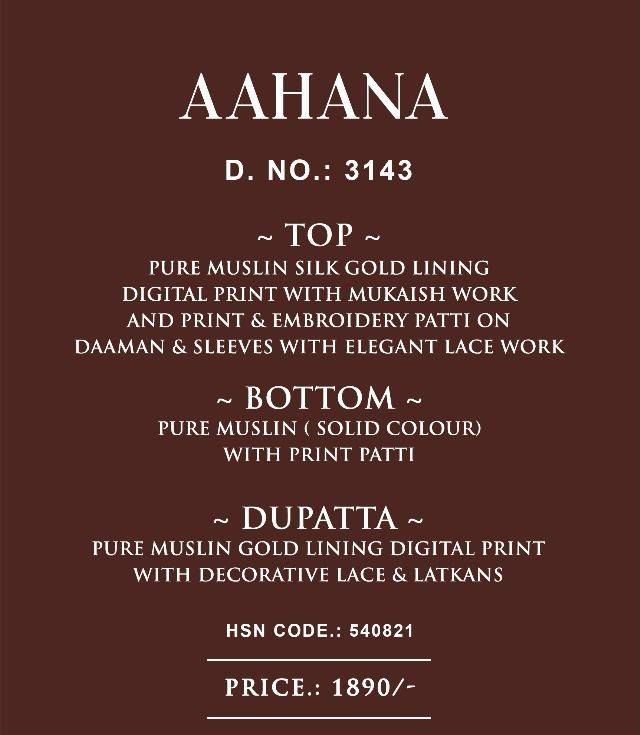 Anando-3143 By Anando 3143-A To 3143-D Series Designer Festive Suits Beautiful Stylish Fancy Colorful Party Wear & Occasional Wear Pure Muslin Silk Dresses At Wholesale Price