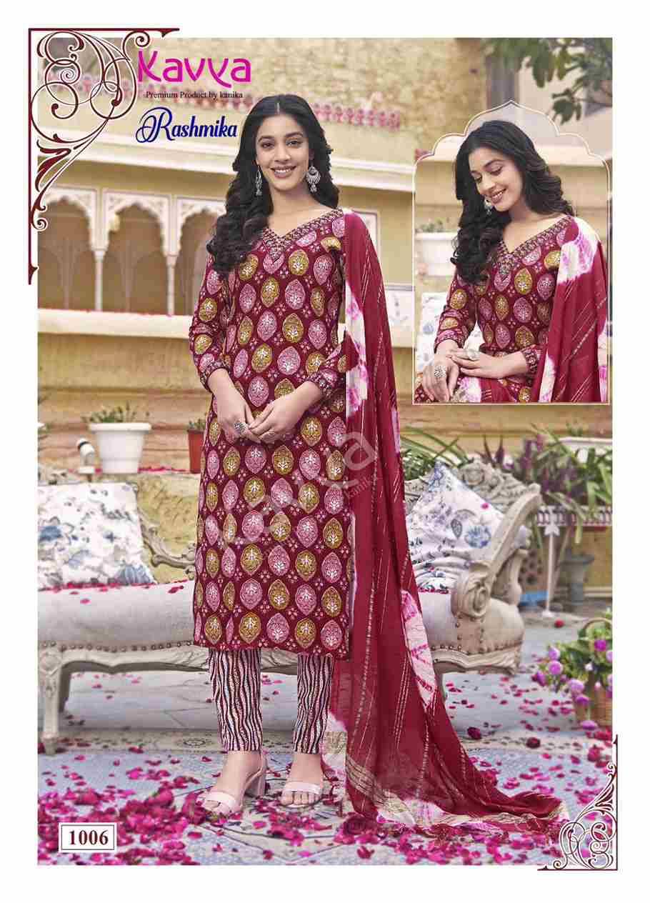 Rashmika Vol-1 By Kavya 1001 To 1010 Series Designer Stylish Fancy Colorful Beautiful Party Wear & Ethnic Wear Collection Rayon Embroidered Dresses At Wholesale Price