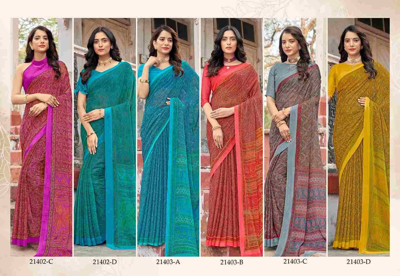 Star Chiffon Vol-95 By Ruchi Sarees 21401-A To 21403-D Series Indian Traditional Wear Collection Beautiful Stylish Fancy Colorful Party Wear & Occasional Wear Chiffon Sarees At Wholesale Price