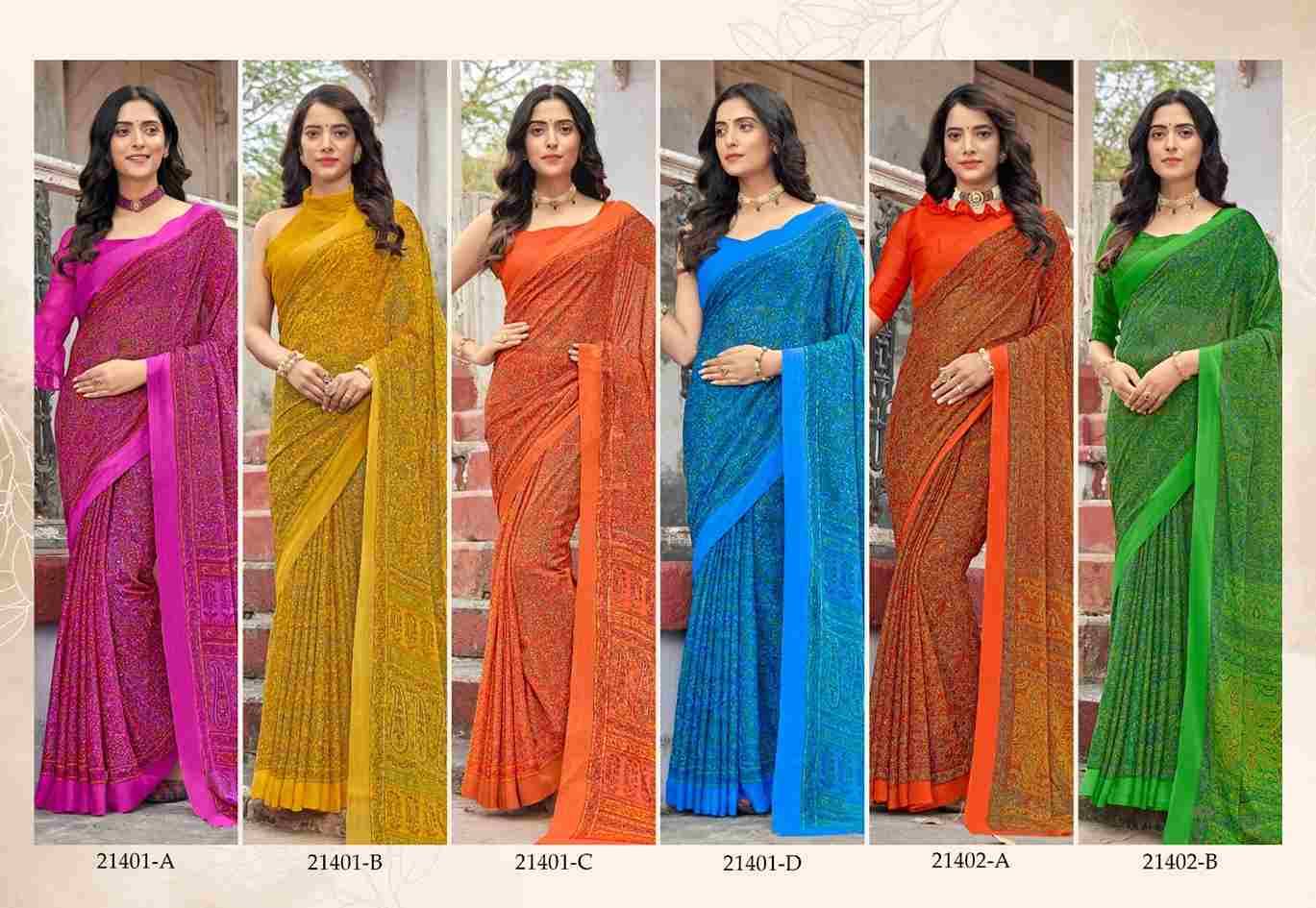 Star Chiffon Vol-95 By Ruchi Sarees 21401-A To 21403-D Series Indian Traditional Wear Collection Beautiful Stylish Fancy Colorful Party Wear & Occasional Wear Chiffon Sarees At Wholesale Price
